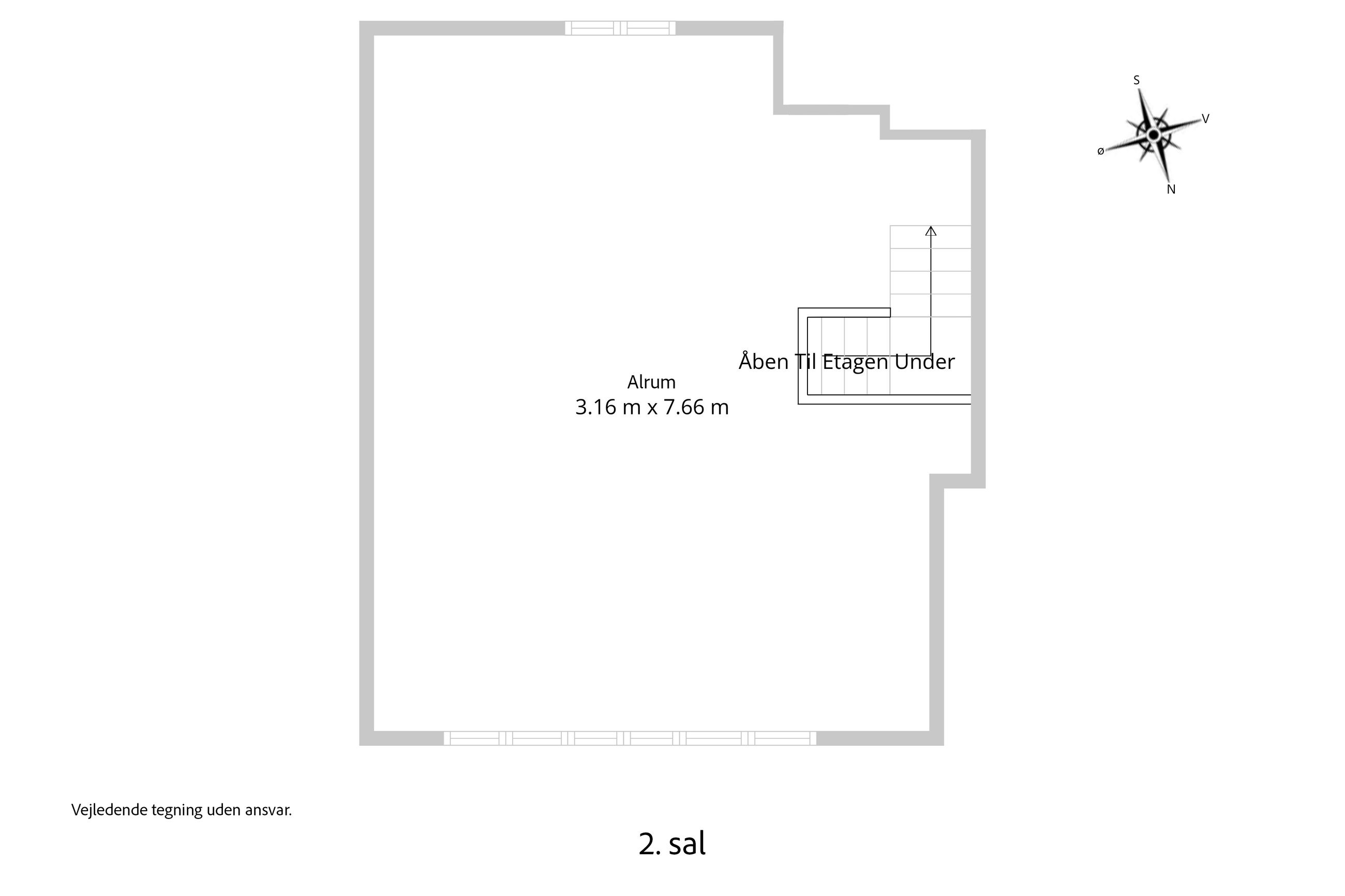 Lochersvej 15A, Hornbæk - Plantegning