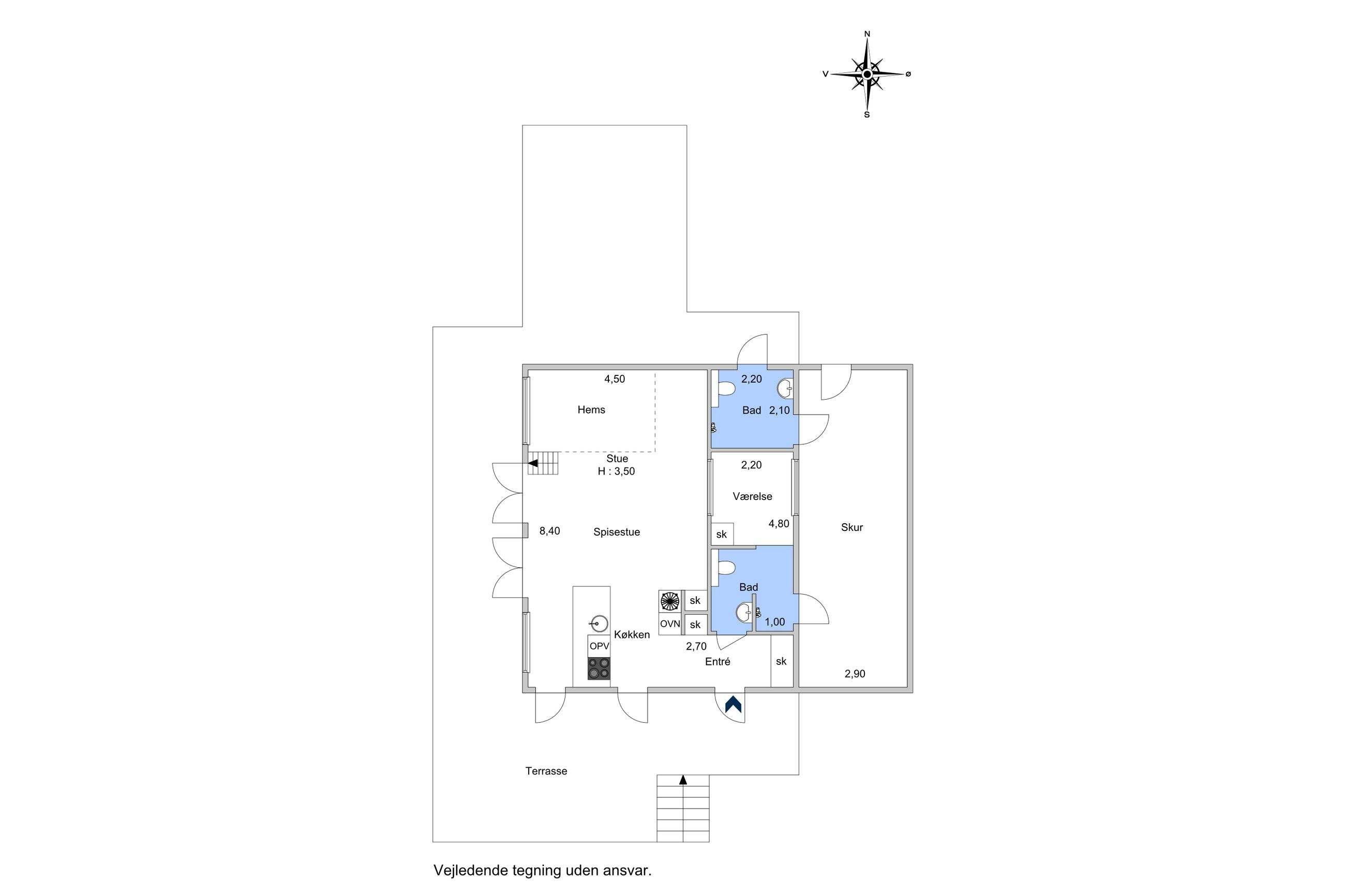 Duevej 16, Yderby Lyng, Sjællands Odde - Plantegning