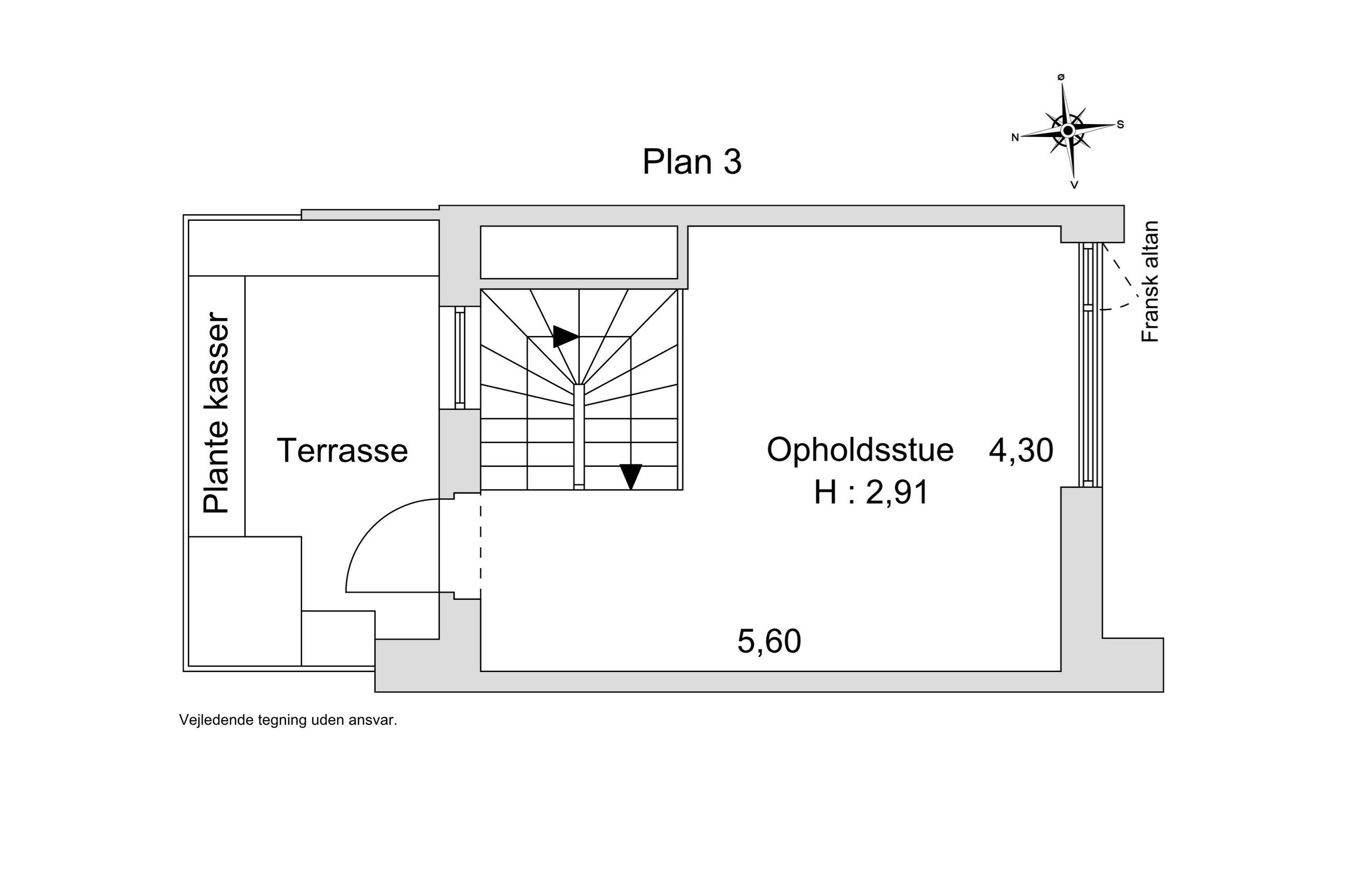 Frederiksberg Alle 41, 4. 405, Frederiksberg C - Plantegning