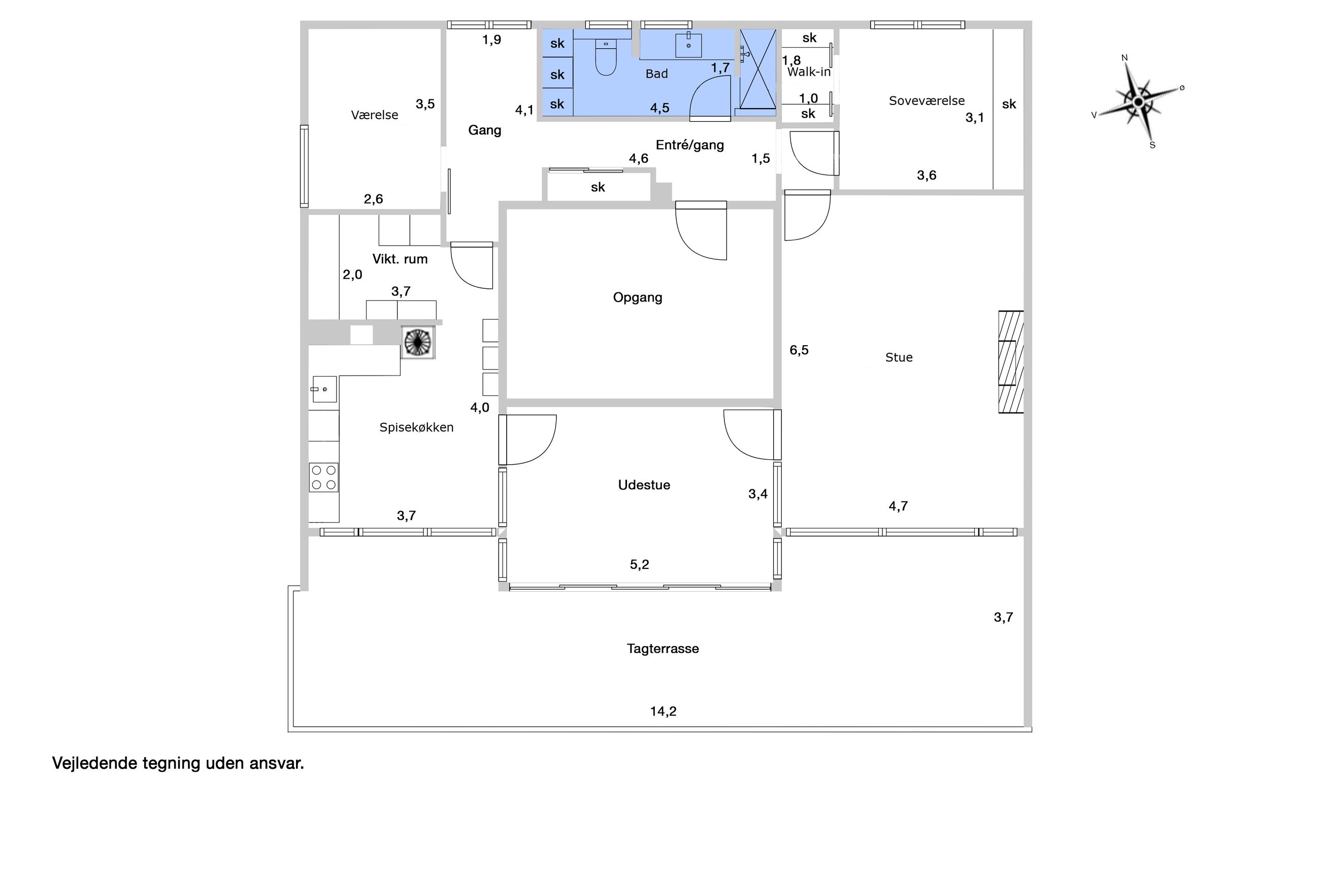 Vagtelvej 31, 7, Frederiksberg - Plantegning