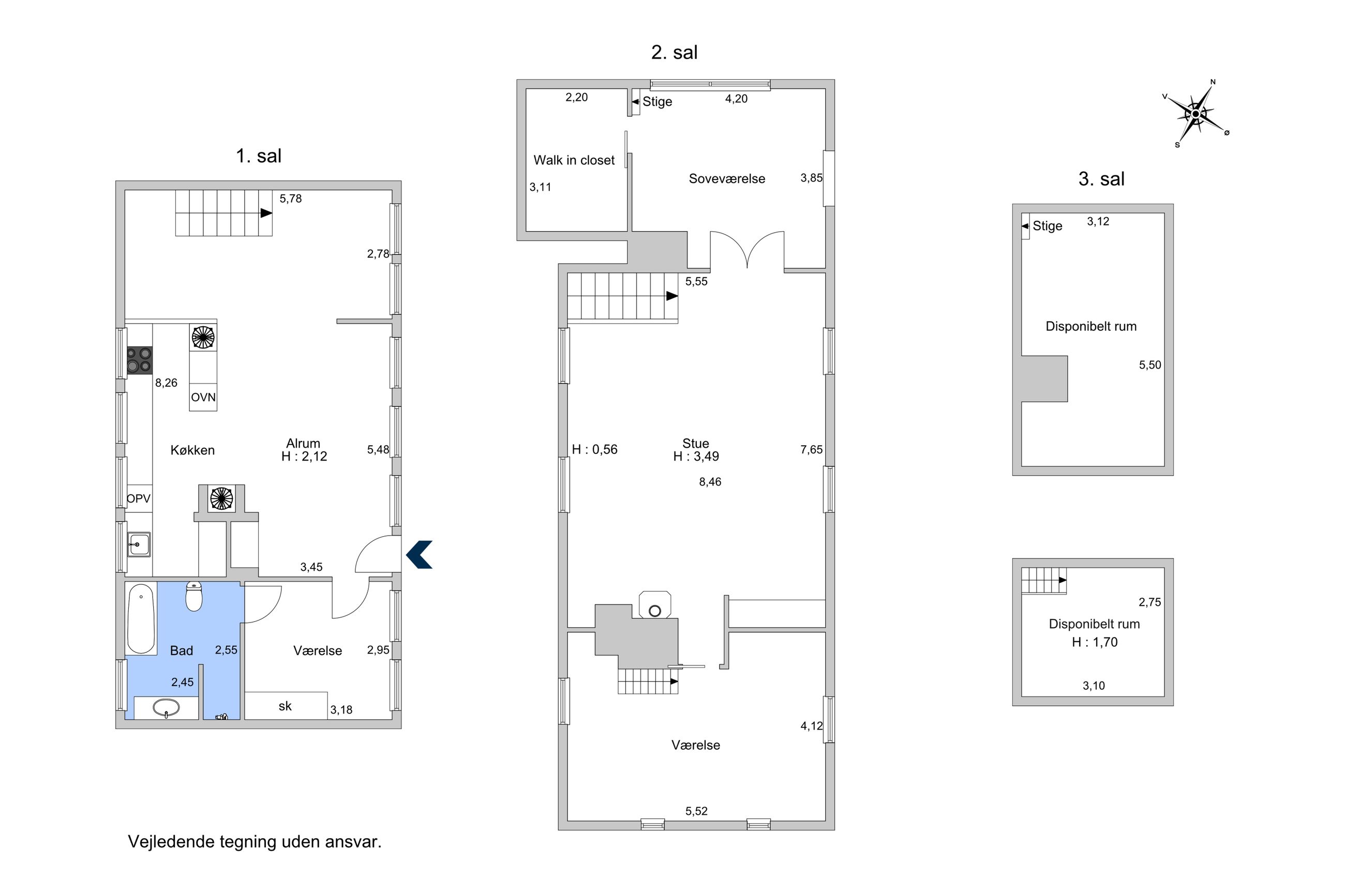 Teglgårdstræde 12B, 1, København K - Plantegning