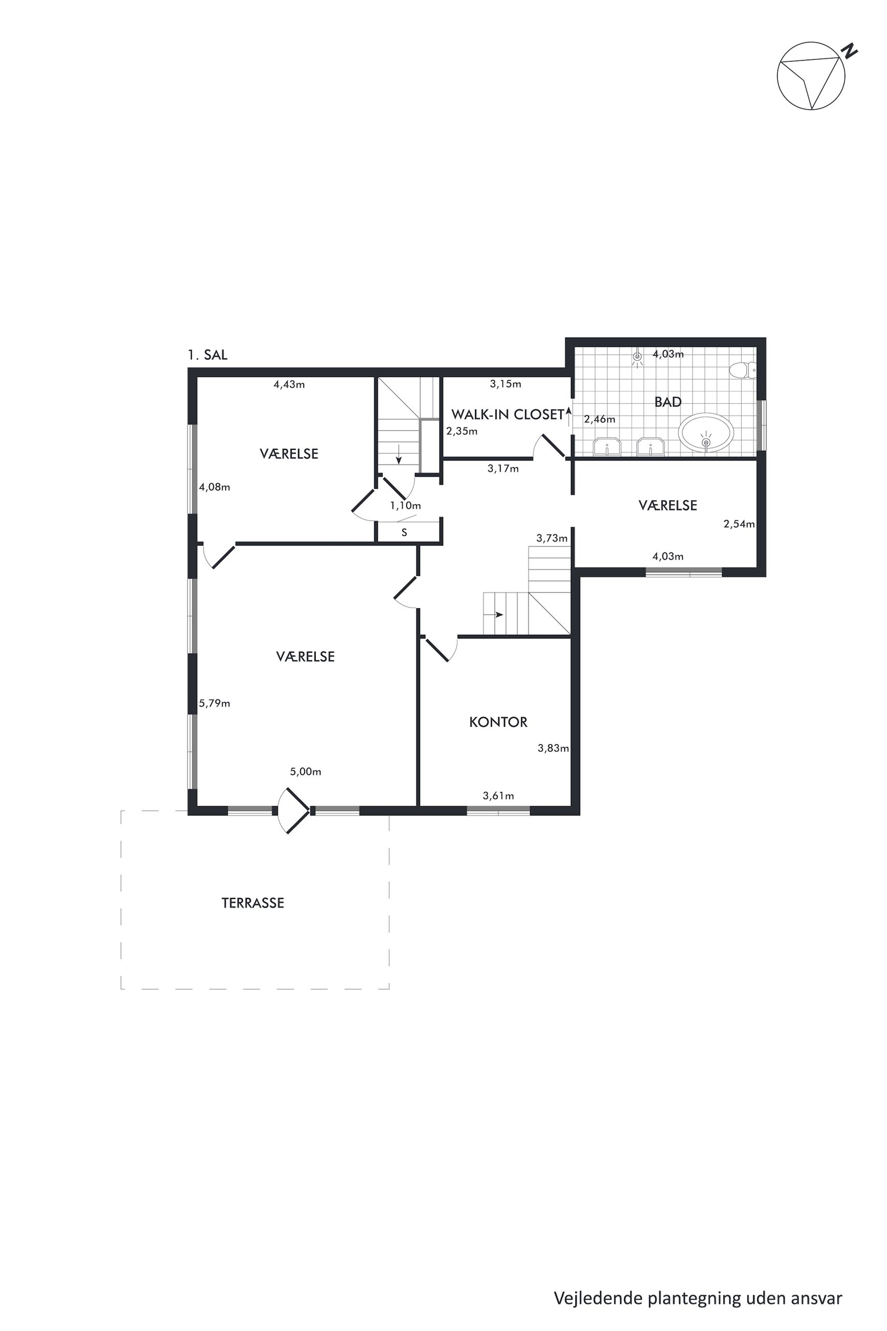 Øresundshøj 3B, Charlottenlund - Plantegning