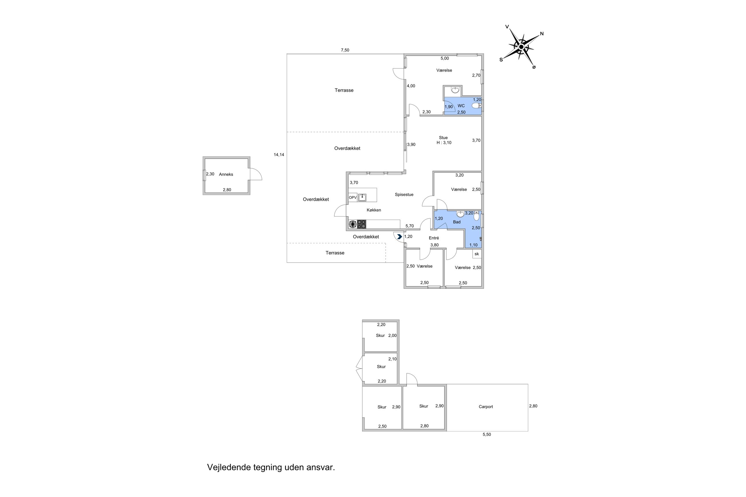 Ericavej 3, Vig Lyng, Vig - Plantegning