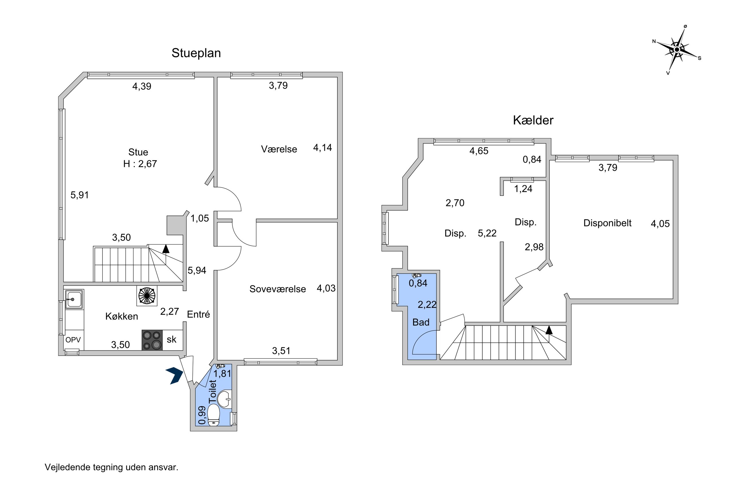 F.F. Ulriks Gade 11, st, København Ø - Plantegning