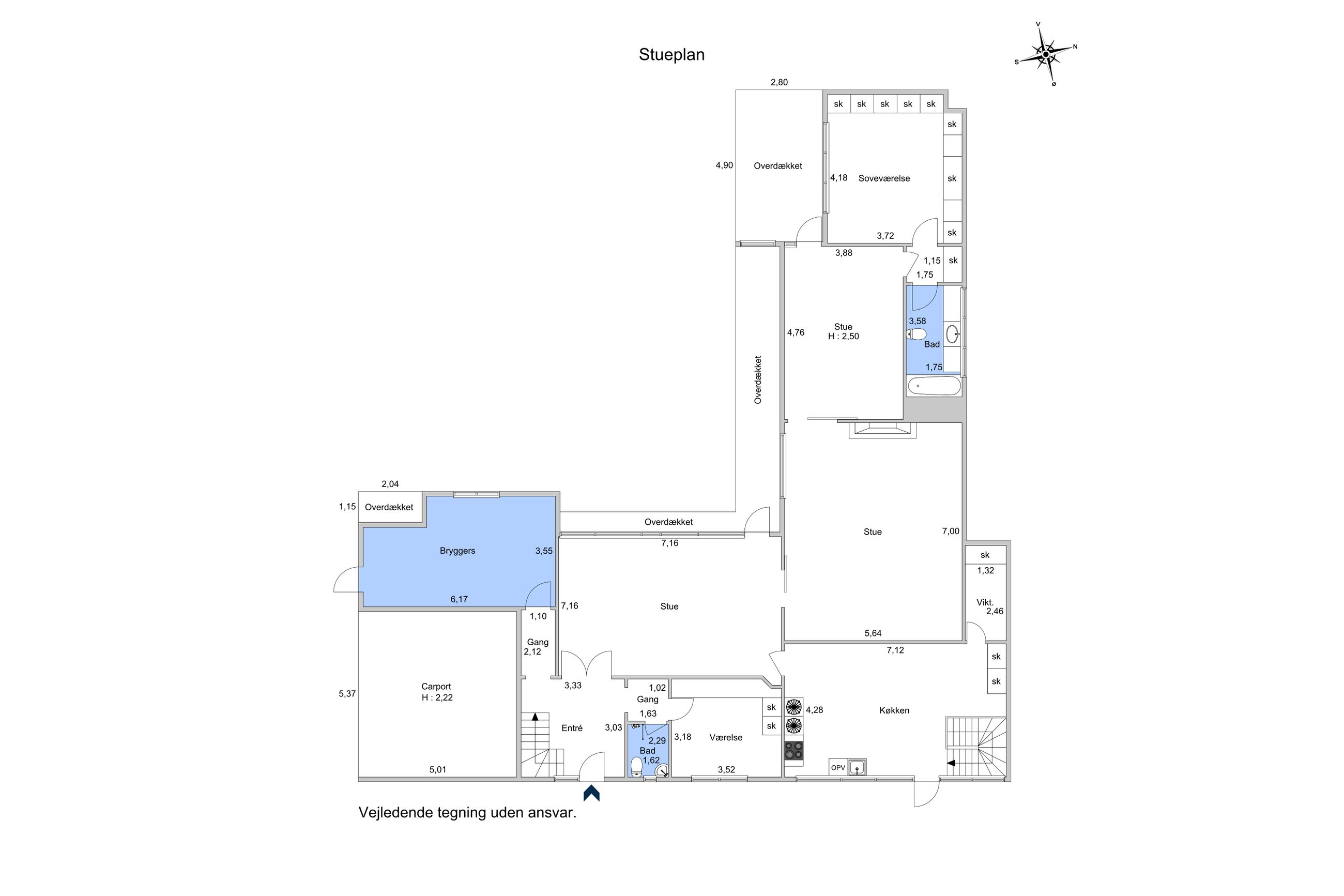 Langebakken 3, Rungsted Kyst - Plantegning