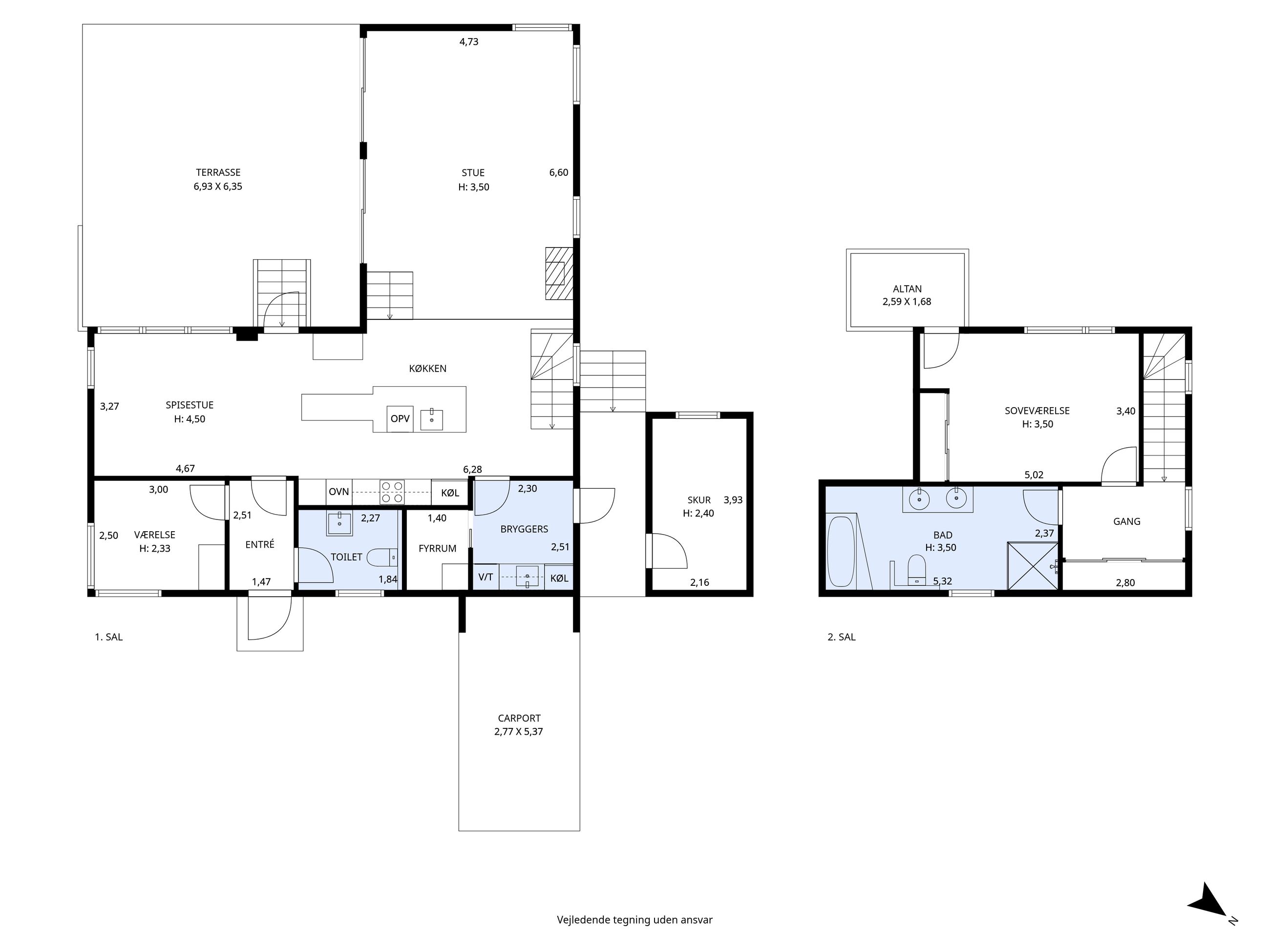 Kulsvier Huse 3, Gadevang, Hillerød - Plantegning