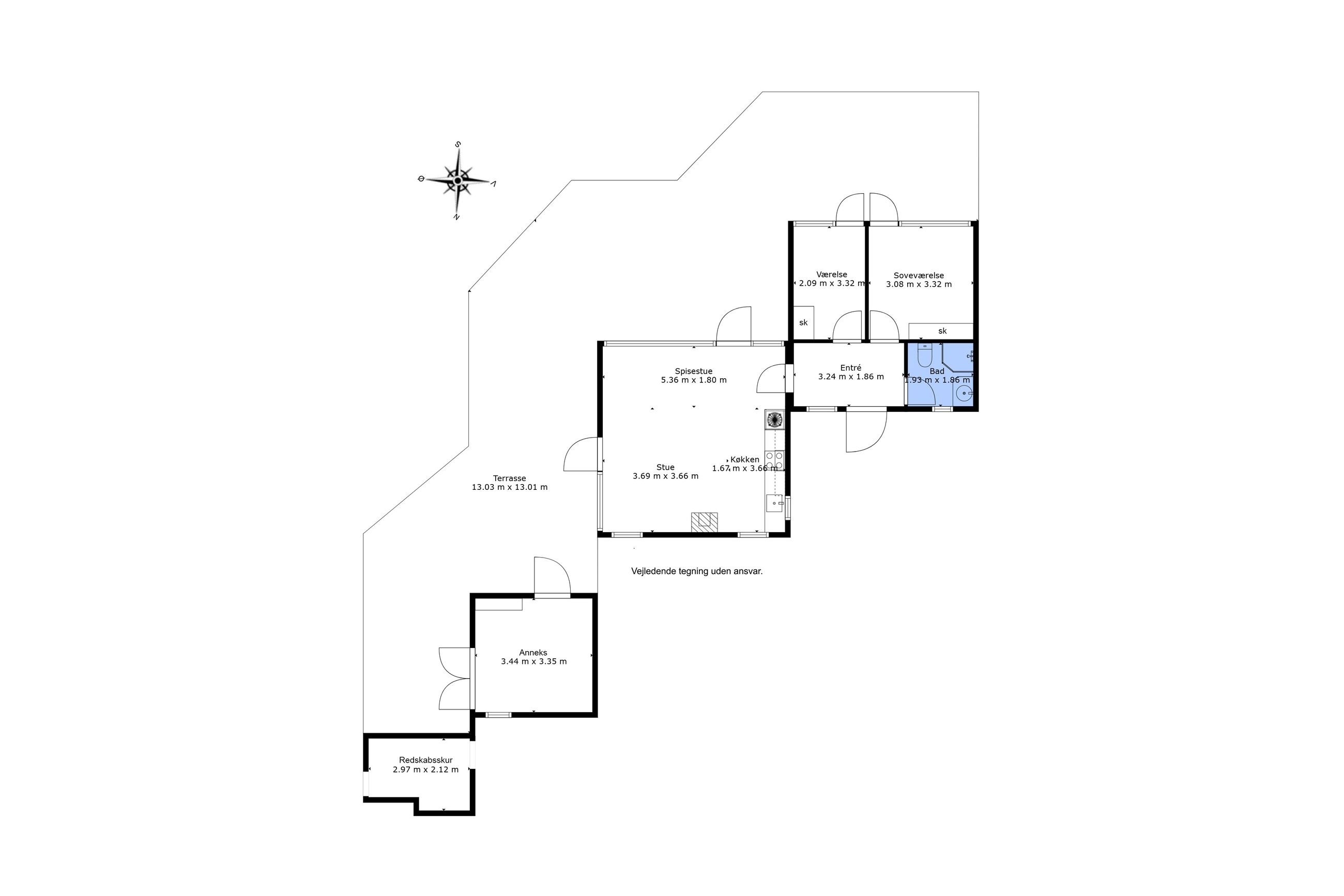 Klitrosevej 36, Frederiksværk - Plantegning