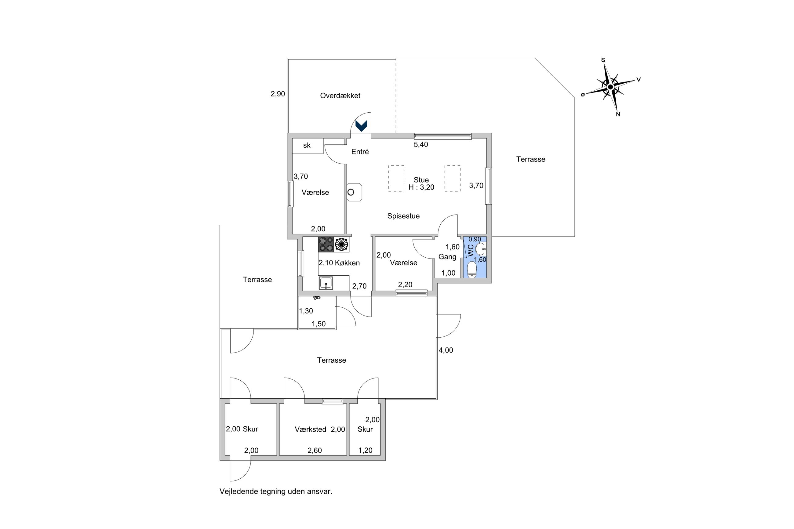 Næsvej 74, Ordrup, Fårevejle - Plantegning