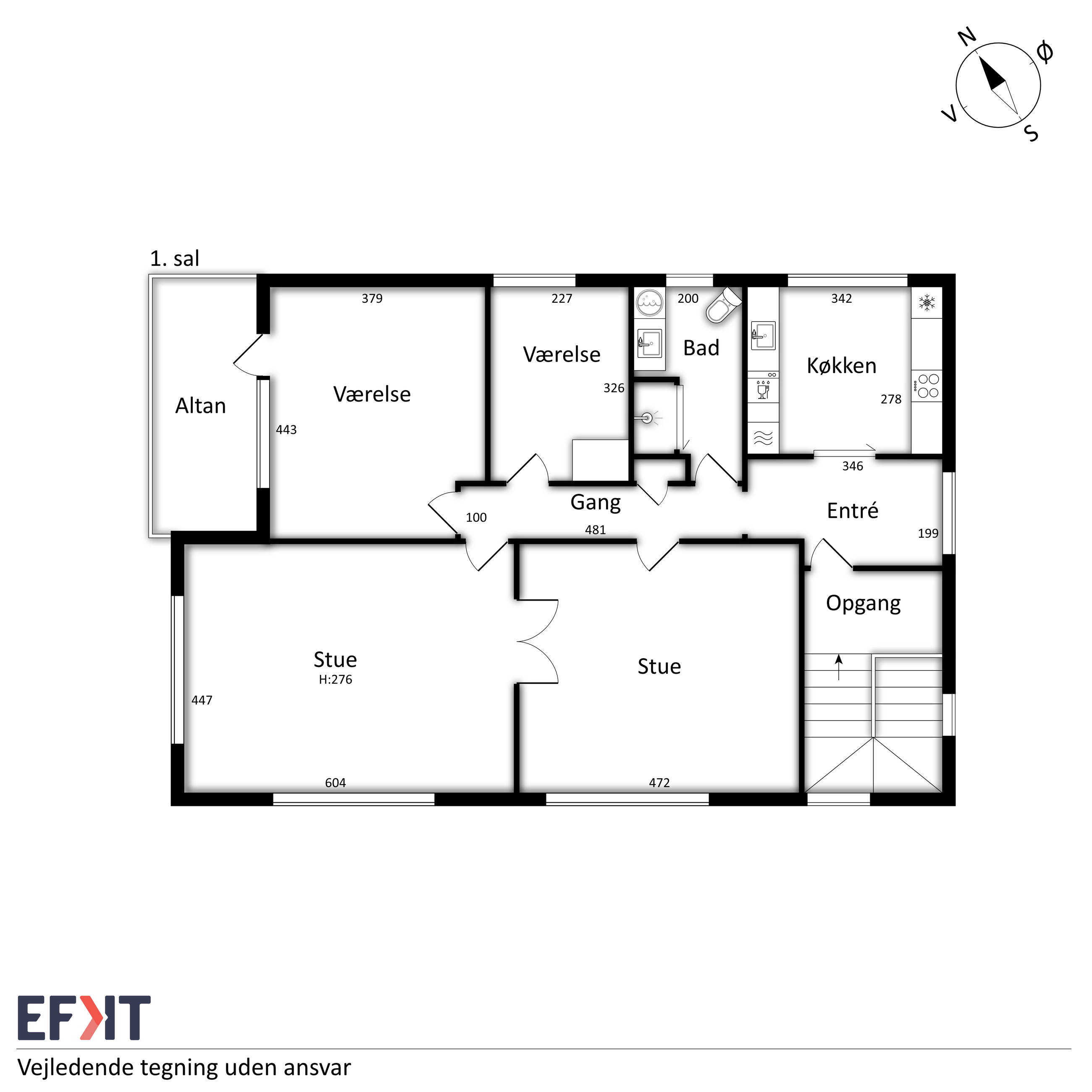 Emiliekildevej 26, 1, Klampenborg - Plantegning