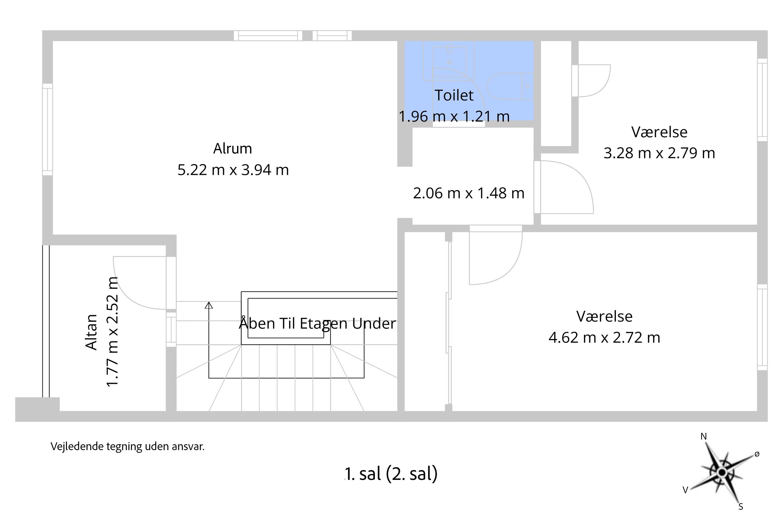Strandpromenaden 25, 1. th, Helsingør - Plantegning