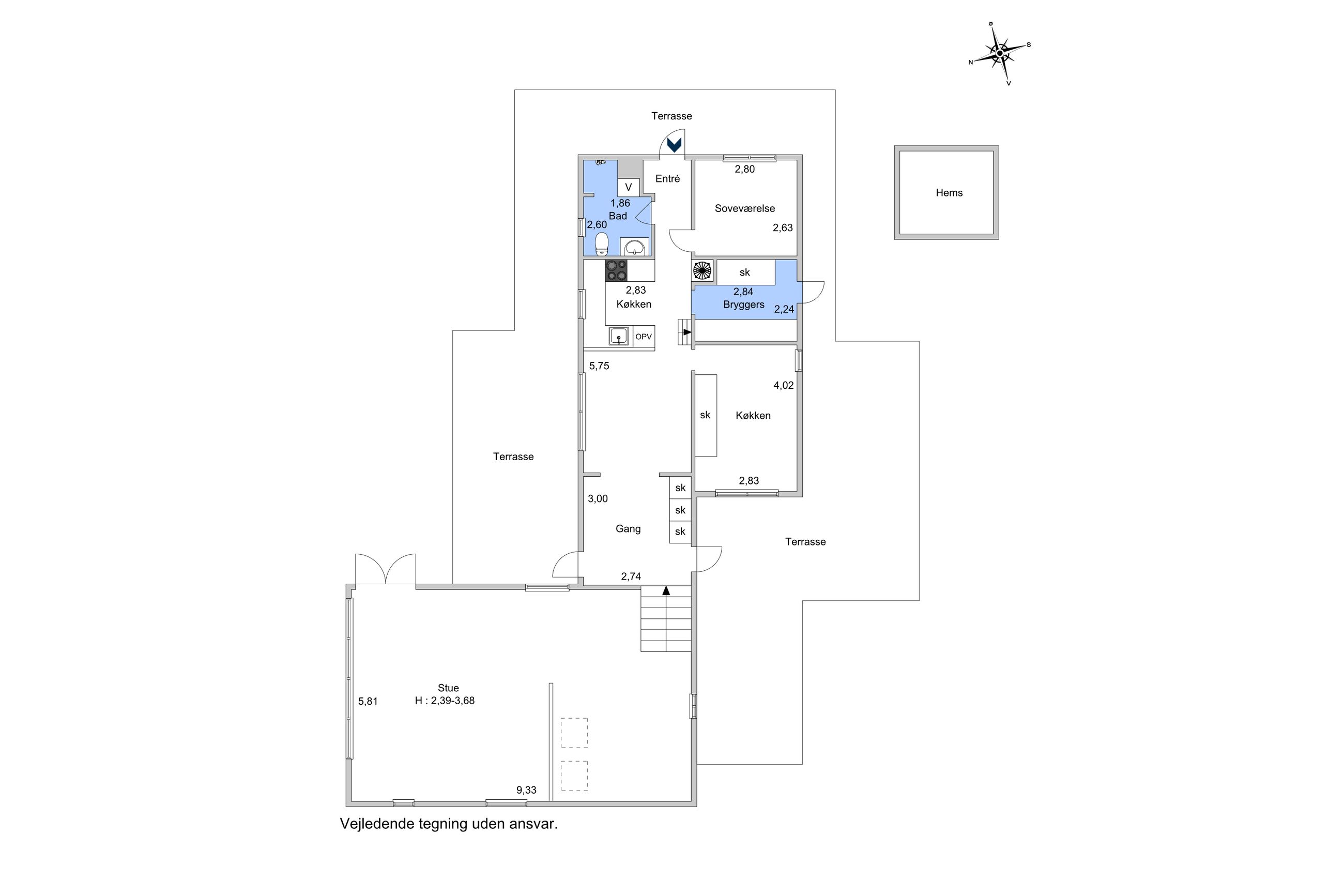 Grævlingevej 4, Hundested - Plantegning