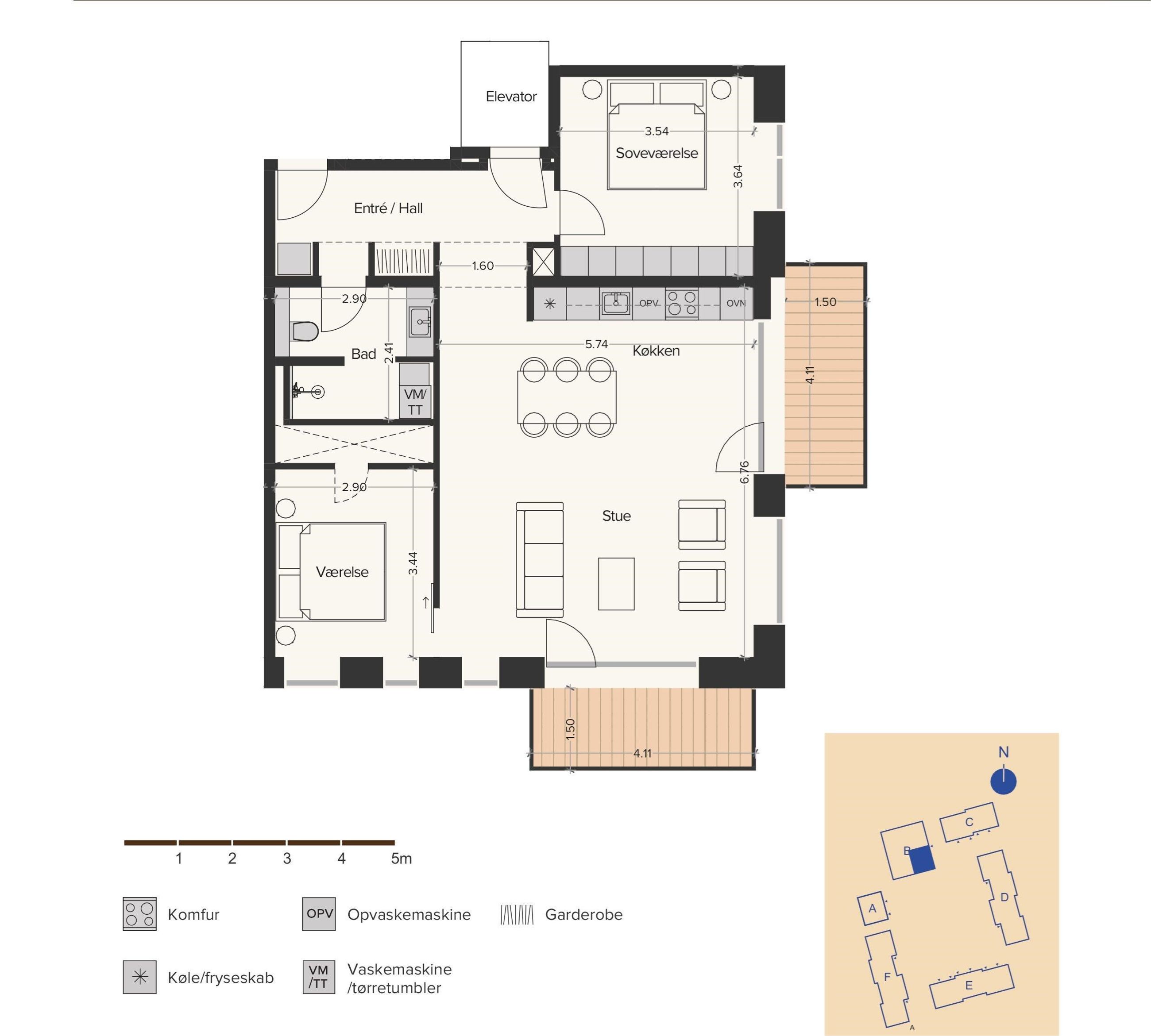 PH Park 82, 2. 1, Hørsholm - Plantegning