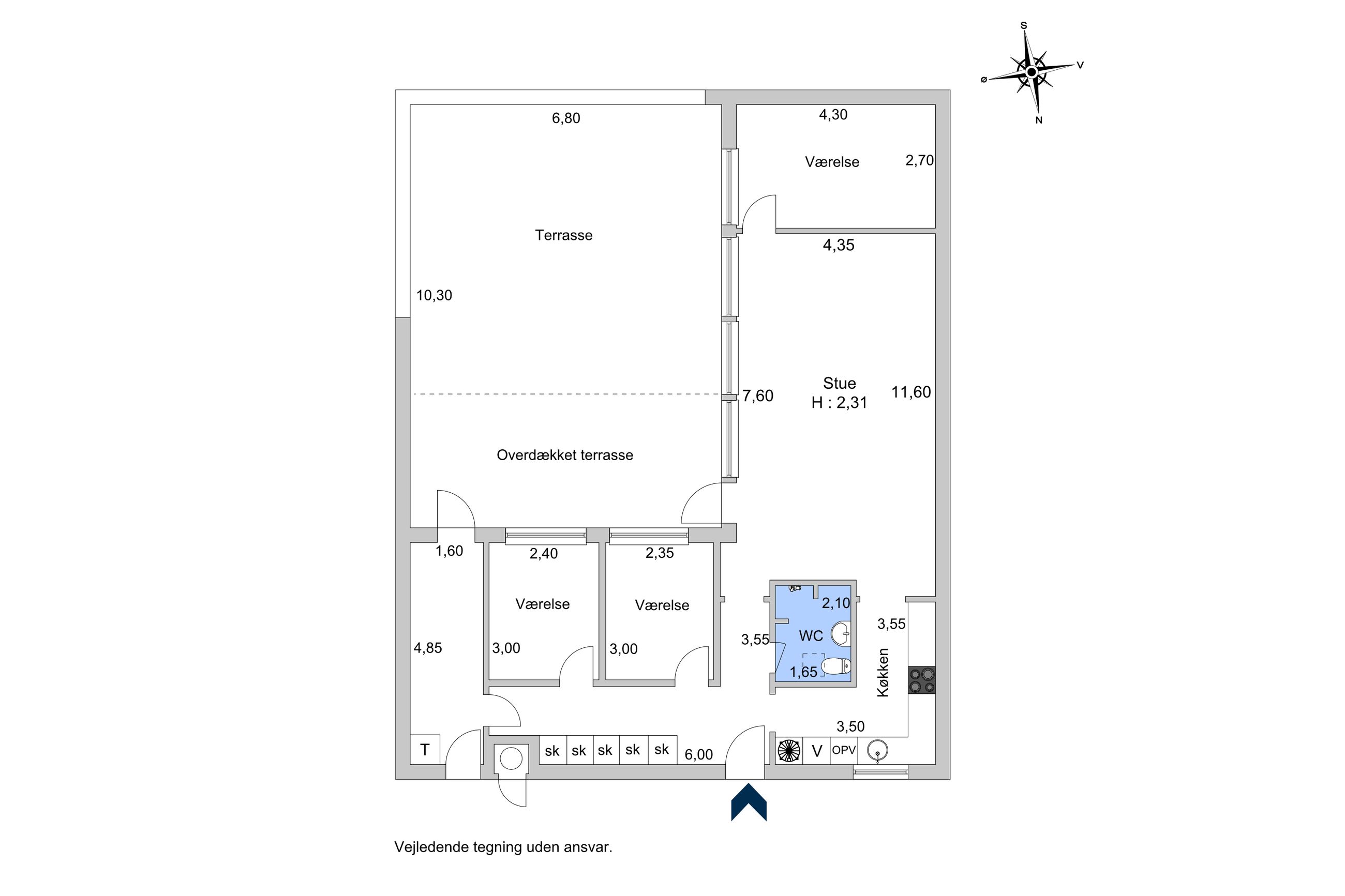 Gangspillet 1, Ålsgårde - Plantegning