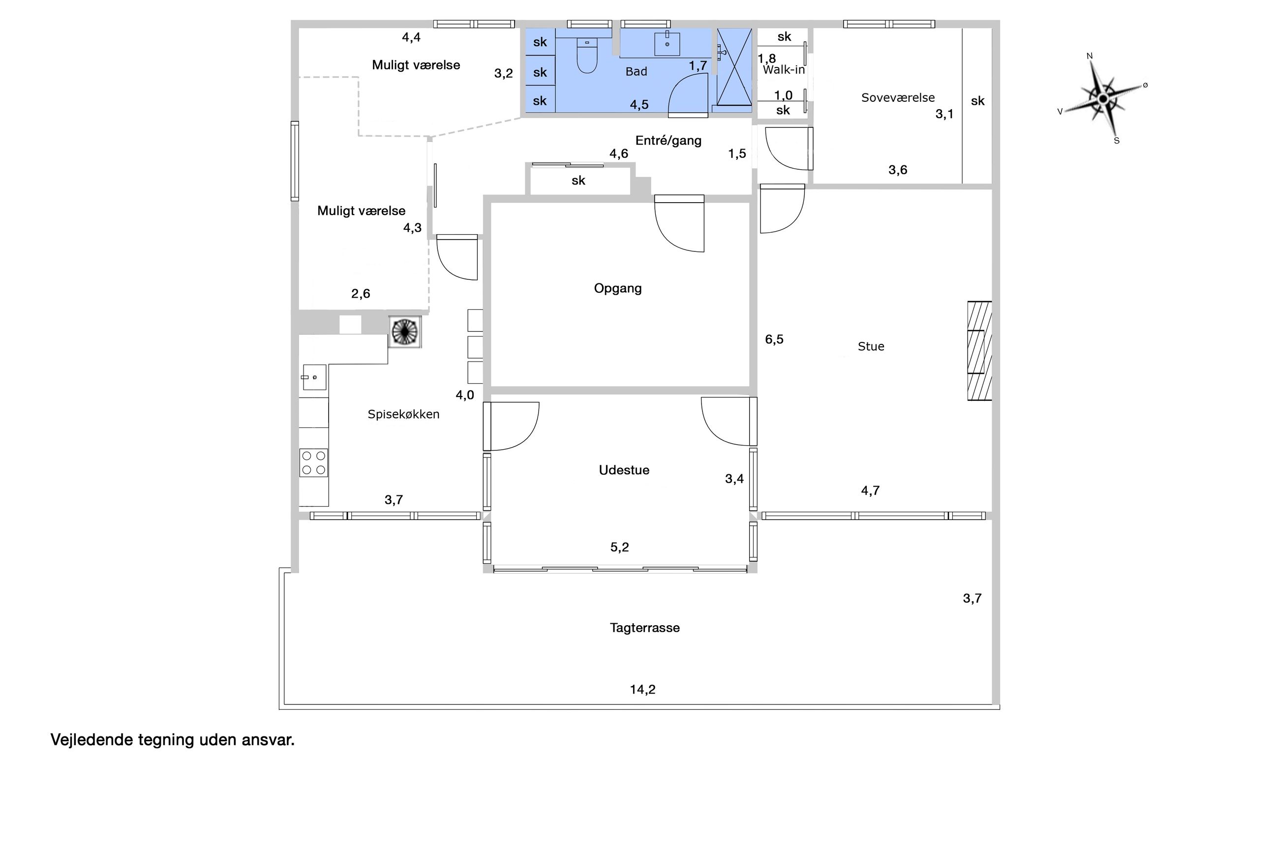 Vagtelvej 31, 7, Frederiksberg - Plantegning