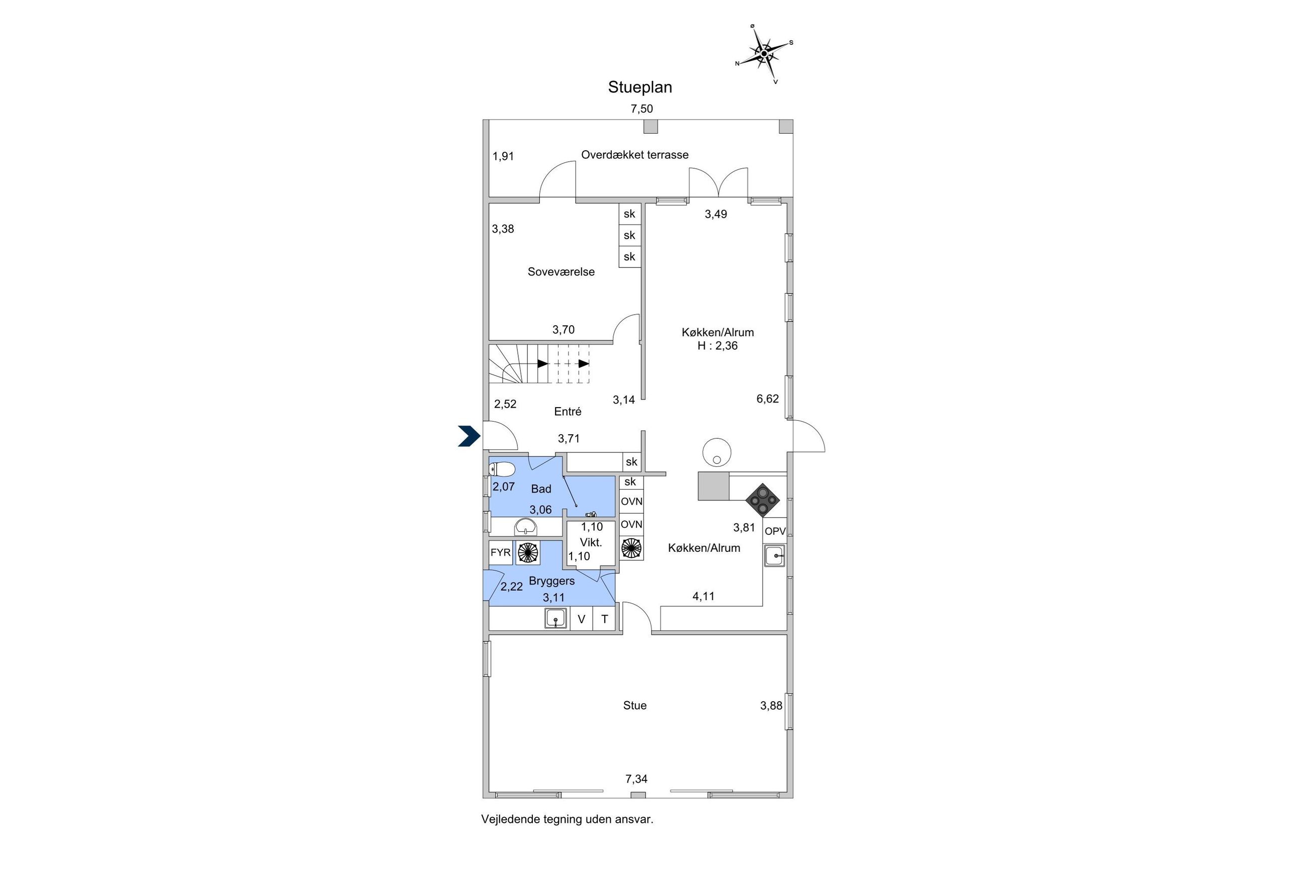 Hornsherredvej 243, Lyndby, Kirke Hyllinge - Plantegning