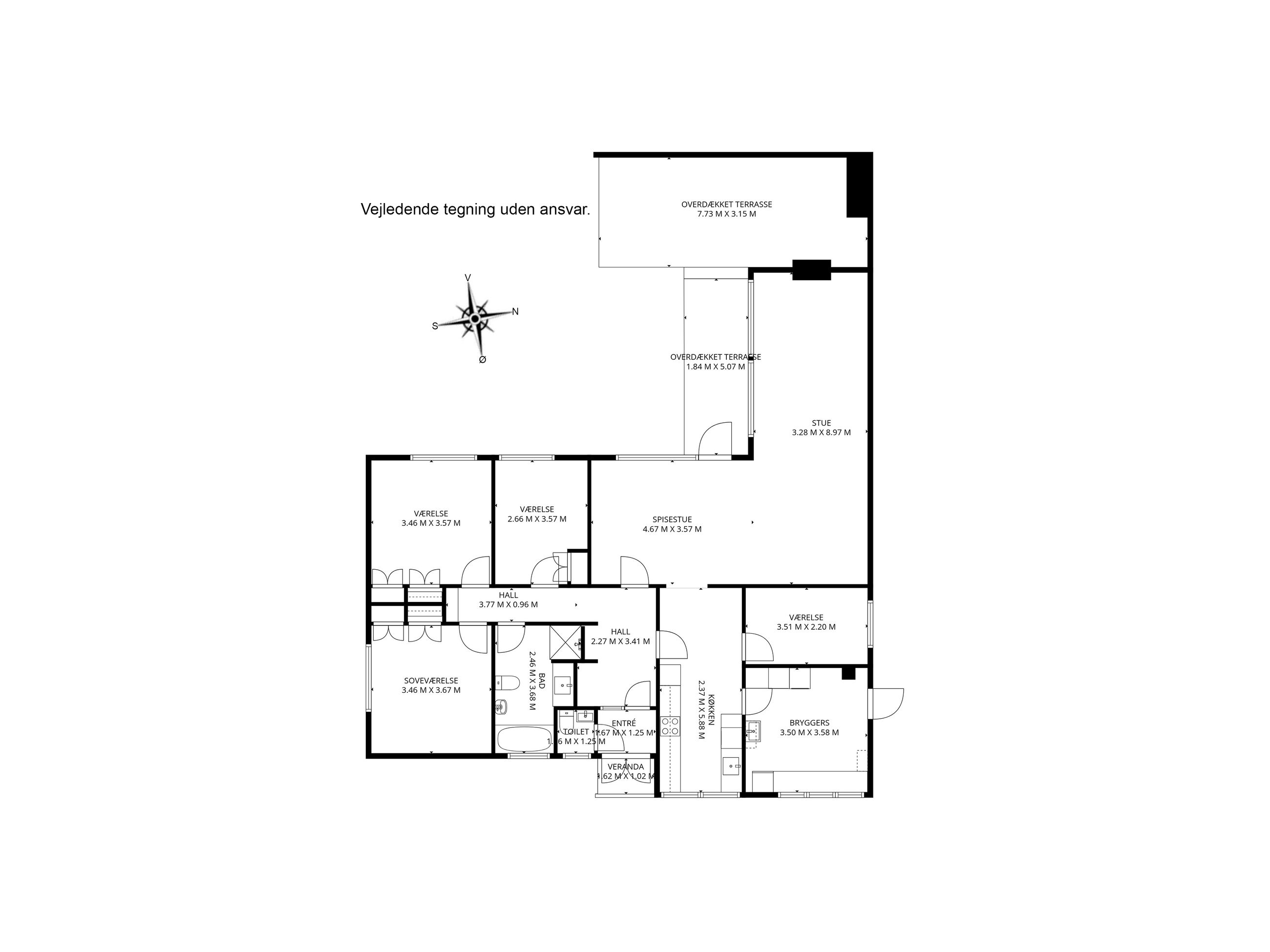 Månevej 17B, Stenstrup, Hornbæk - Plantegning