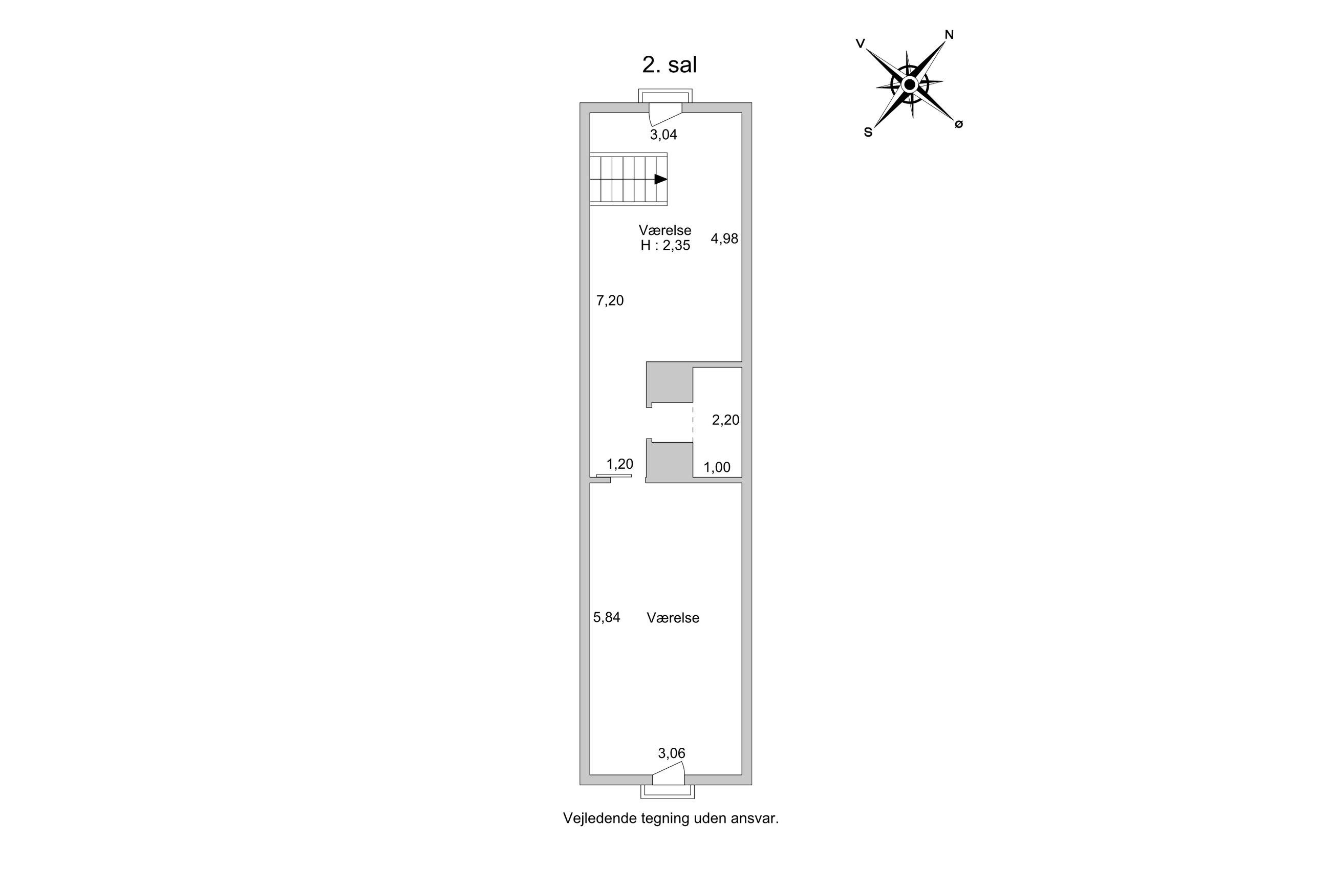 Rudolf Tegnersvej 4, Hornbæk - Plantegning