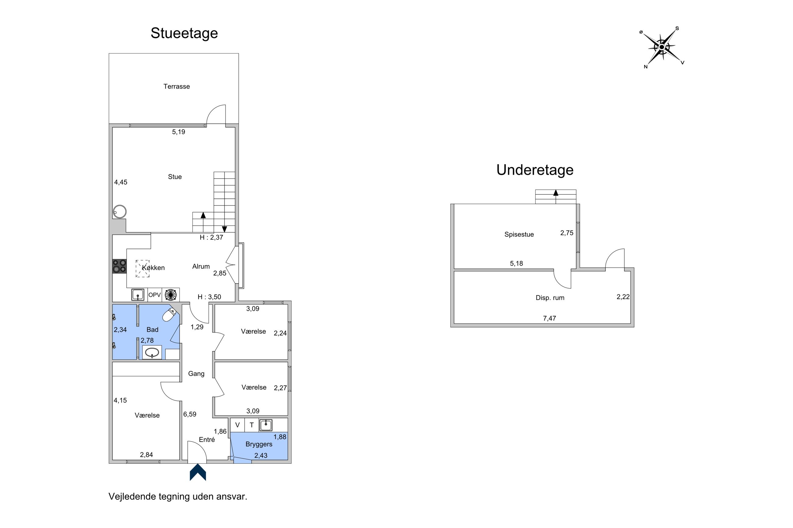 Rydholt 12, Øverød, Holte - Plantegning
