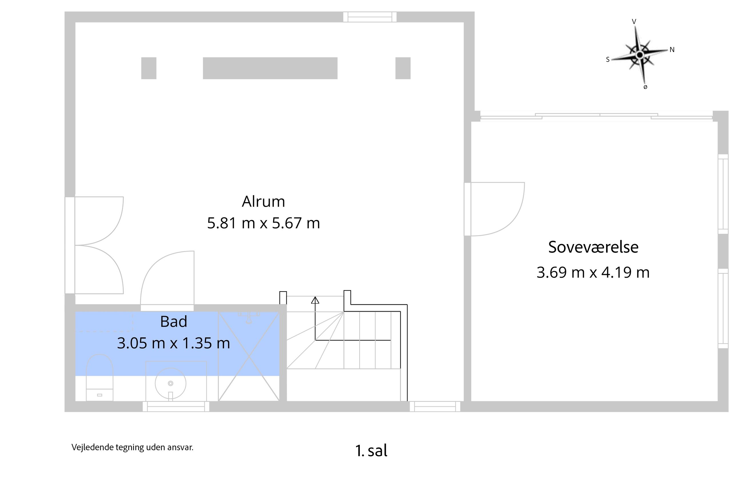 Valnøddevej 1, Horneby, Hornbæk - Plantegning