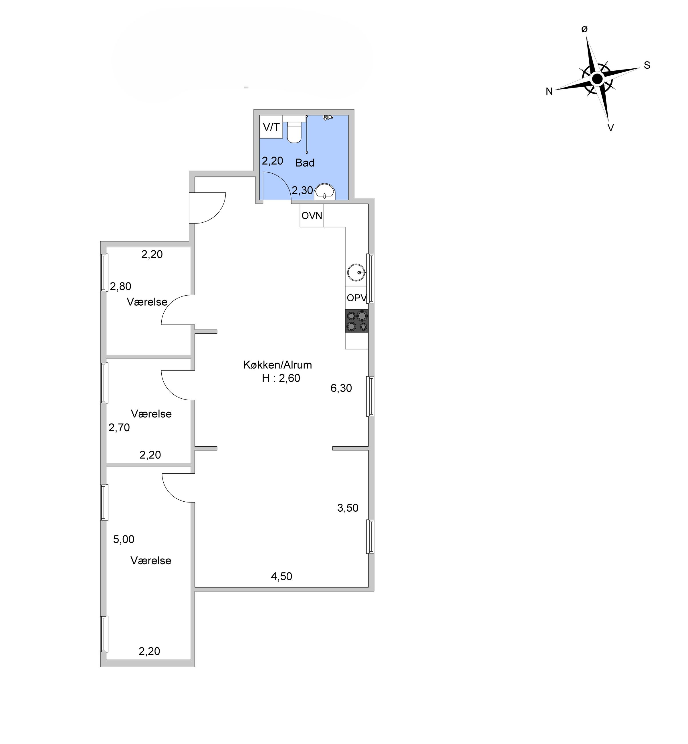 Annebergparken 40A, 1. th, Nykøbing Sj - Plantegning