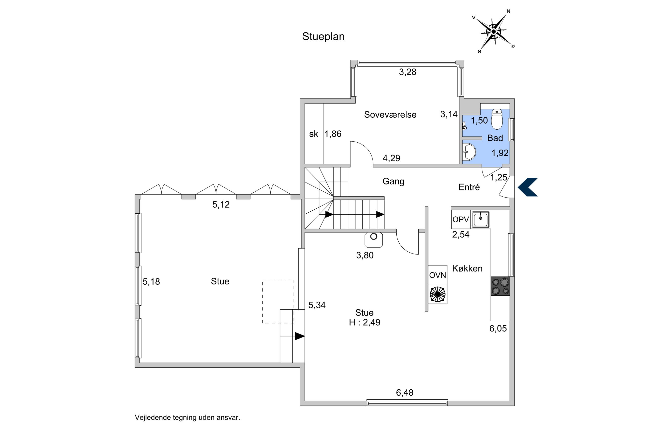 Paludan Müllersvej 7, Fredensborg - Plantegning