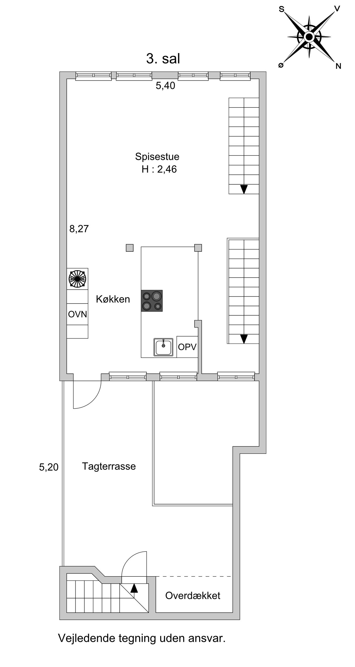 Klosterstræde 8, 2, København K - Plantegning