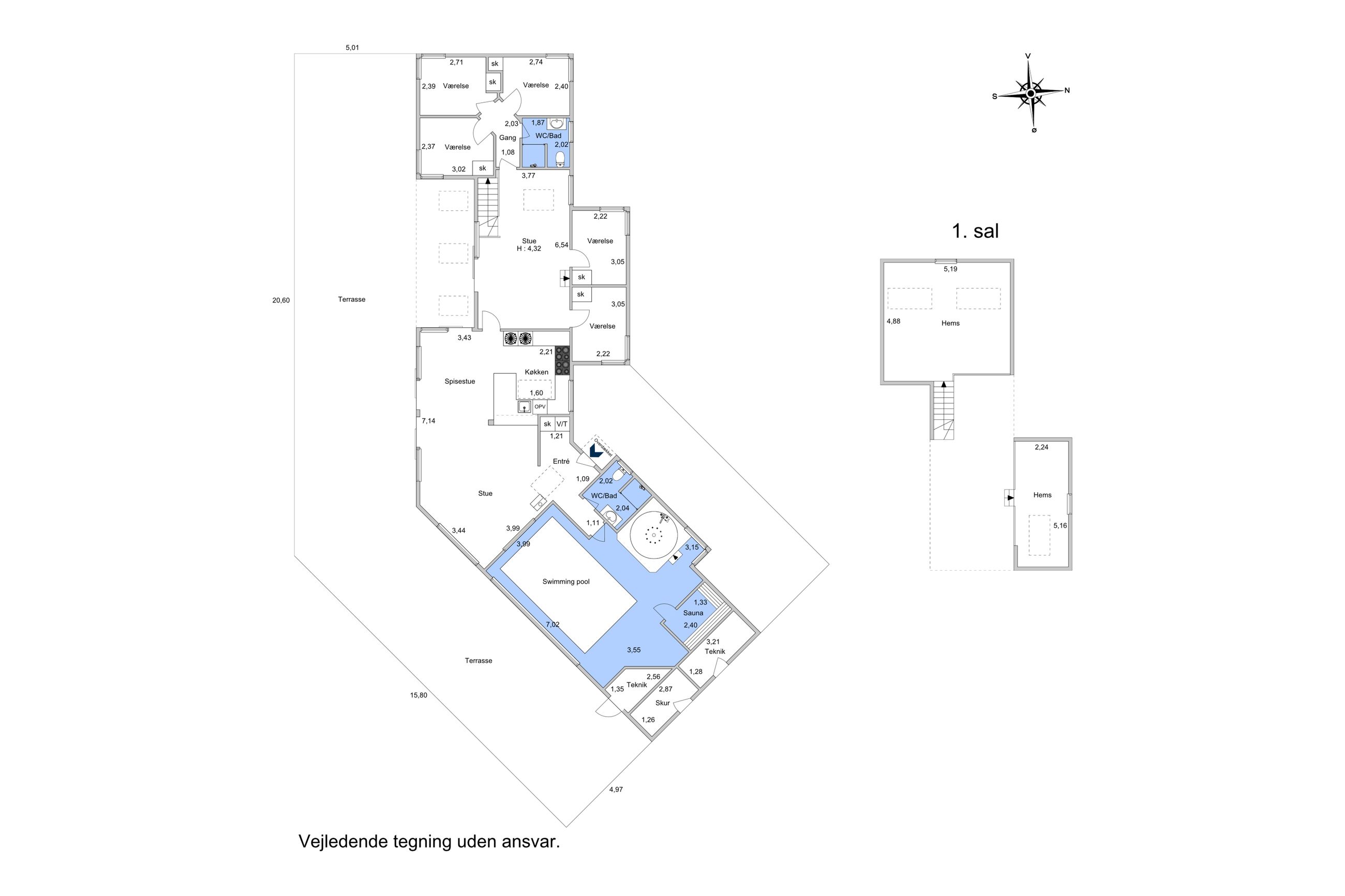 Vejbyvej 3B, Tisvildeleje - Plantegning