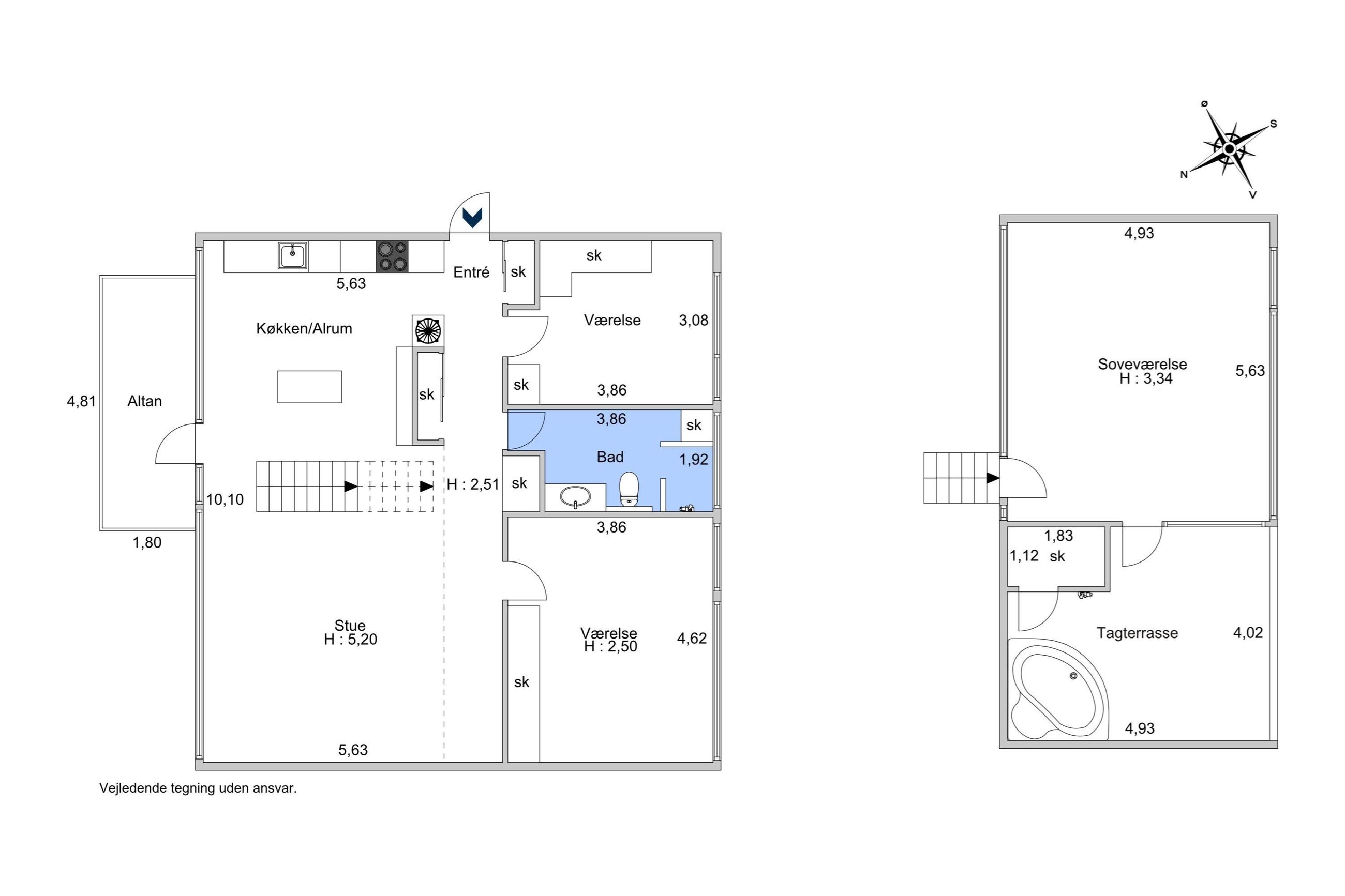 Galionsvej 7, 3. 1, København K - Plantegning