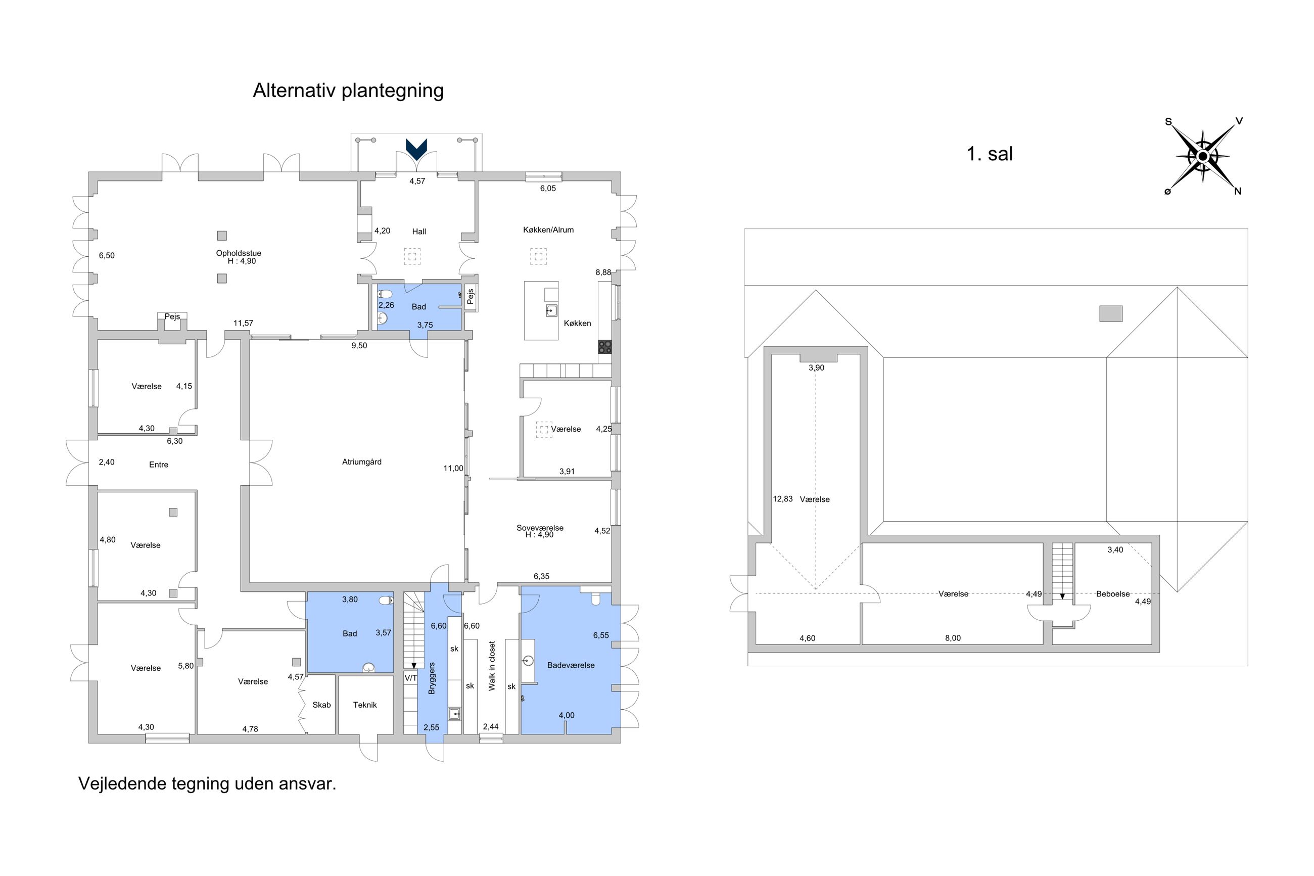 Kirkebjergvej 21, Annisse, Helsinge - Plantegning