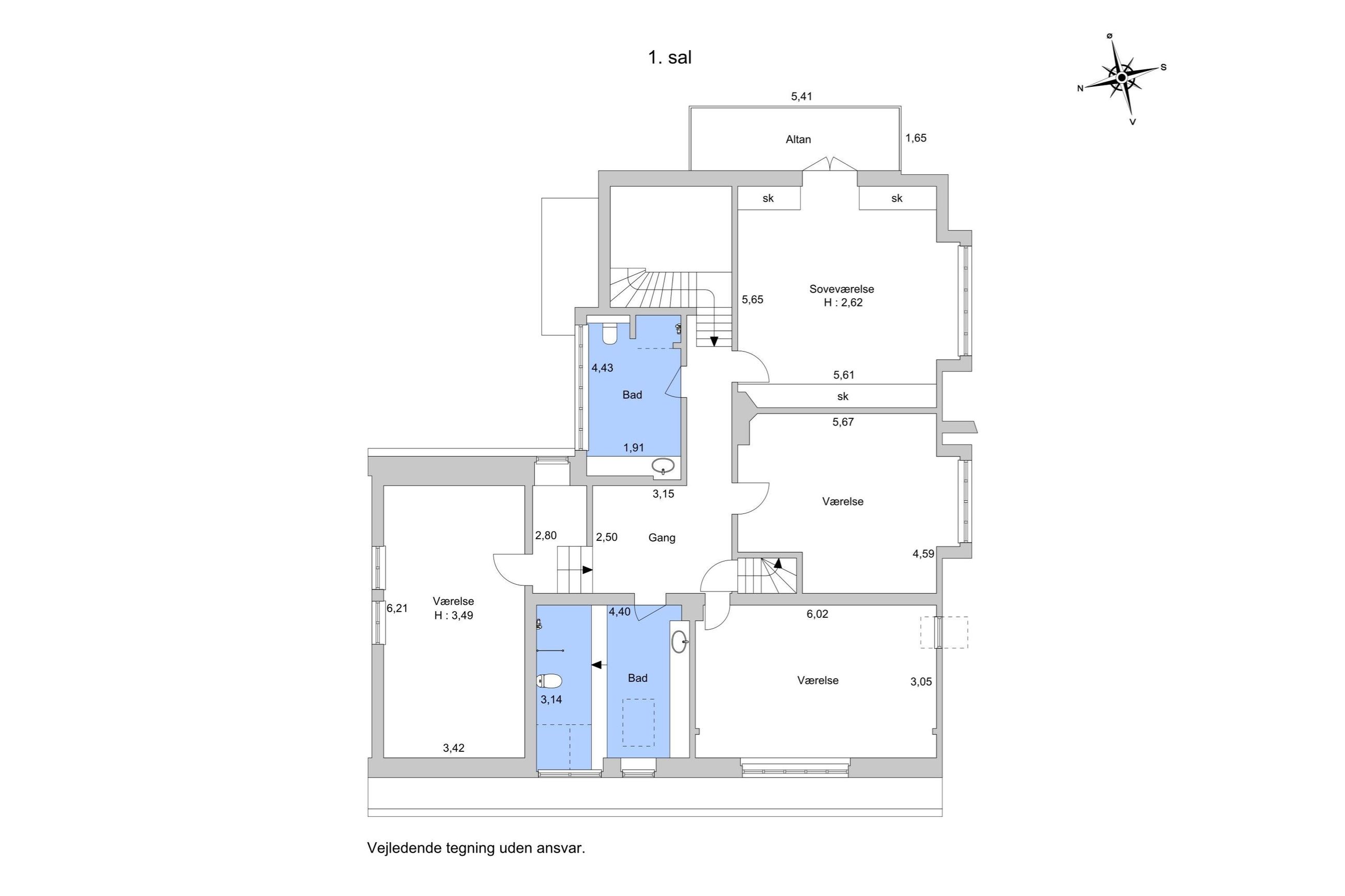 Malmmosevej 9A, Holte - Plantegning