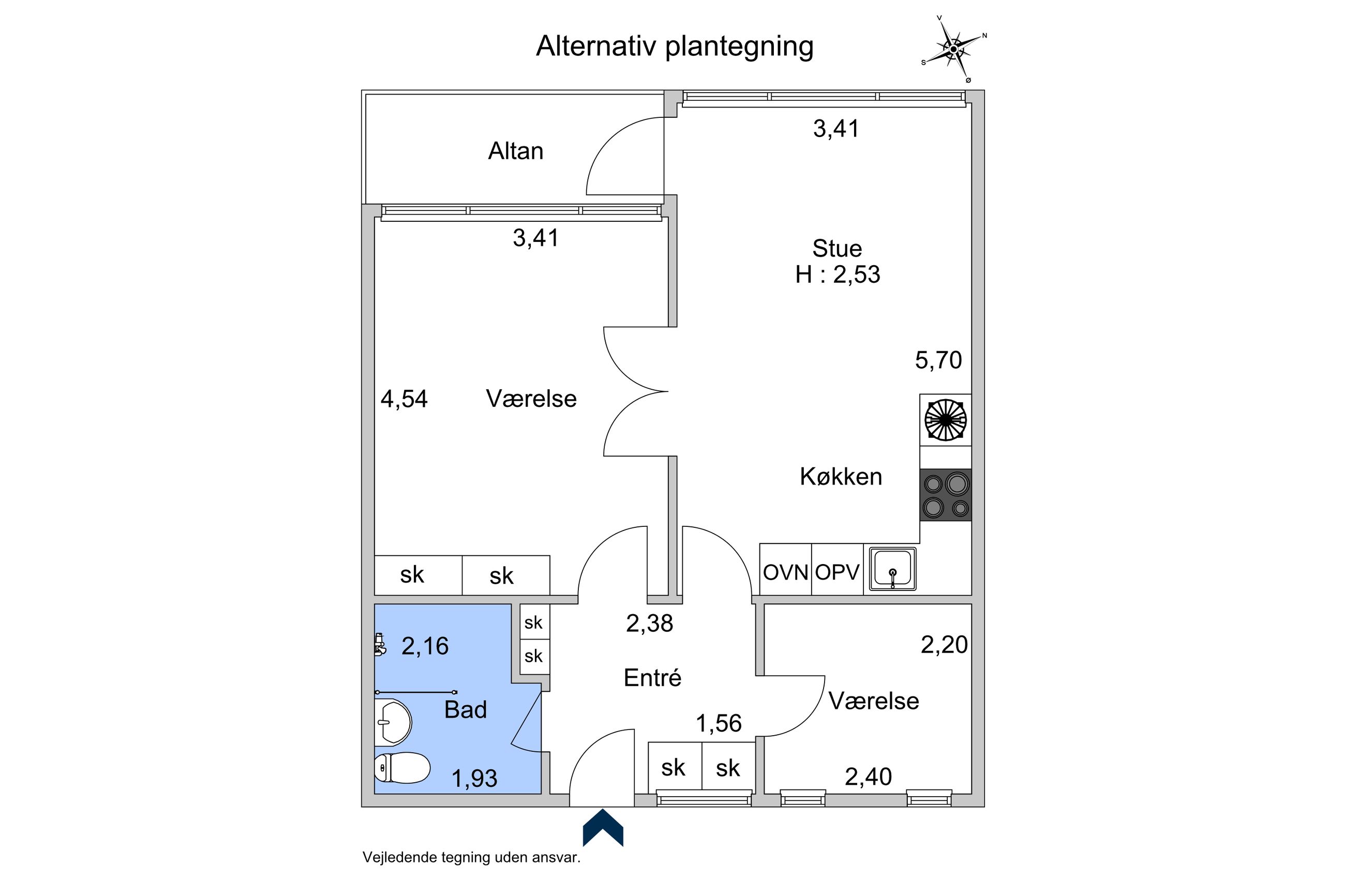 Borgergade 26, 3. 2, København K - Plantegning