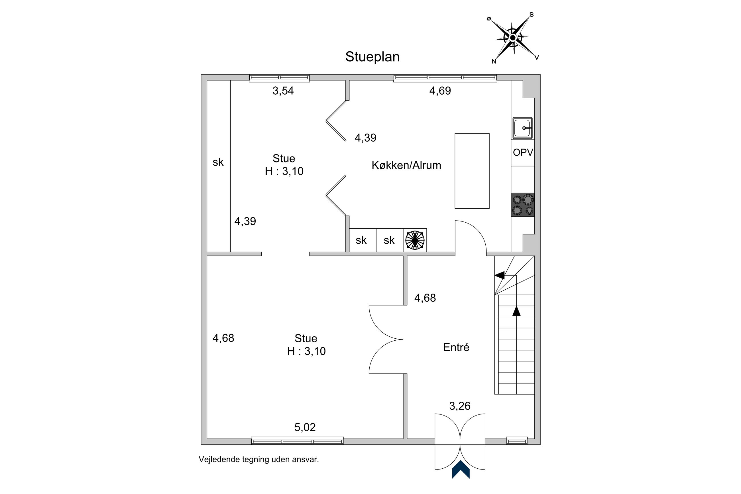 Christiansholms Parallelvej 3, Klampenborg - Plantegning