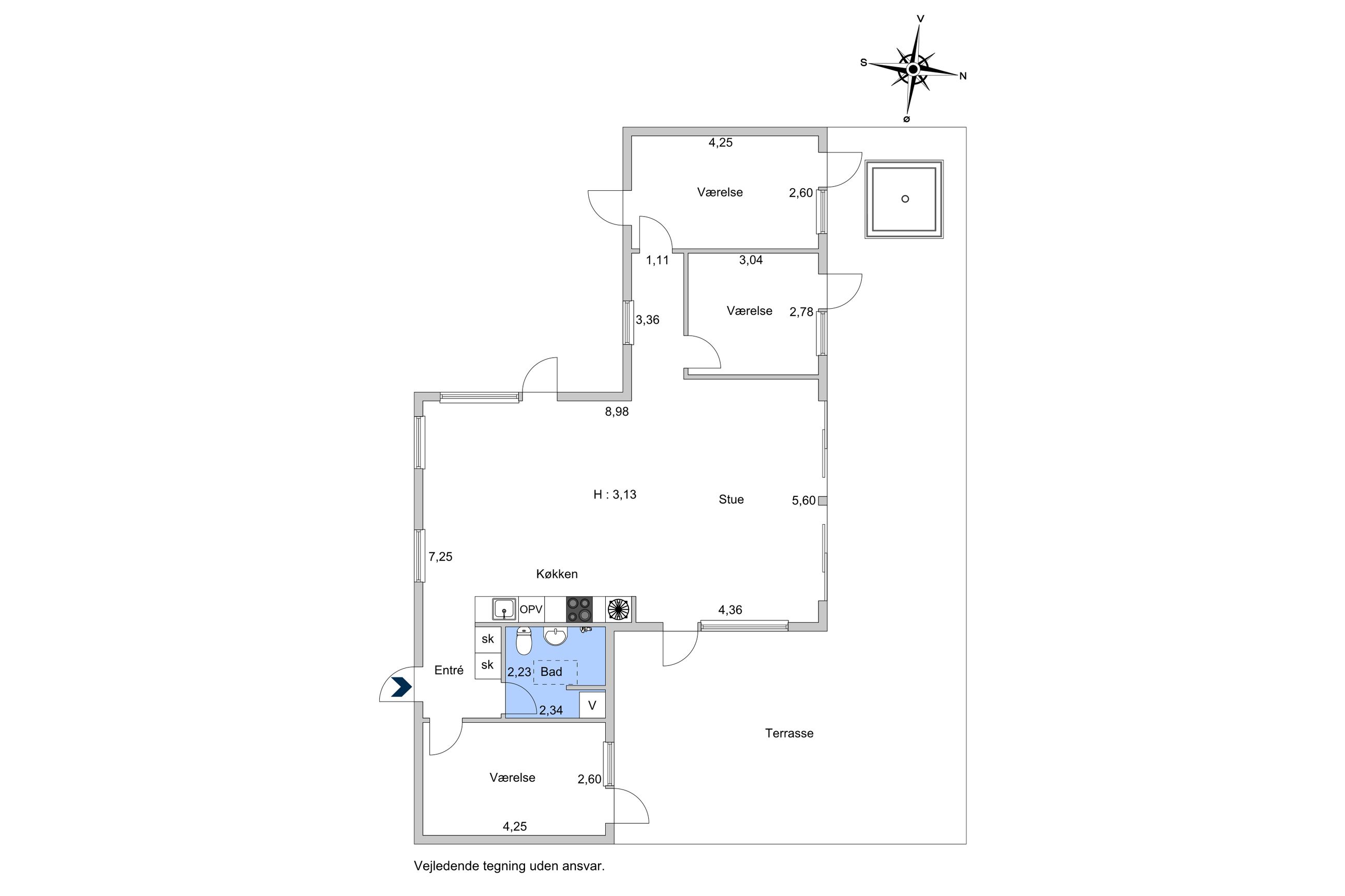 Kignæsbakken 19, Jægerspris - Plantegning