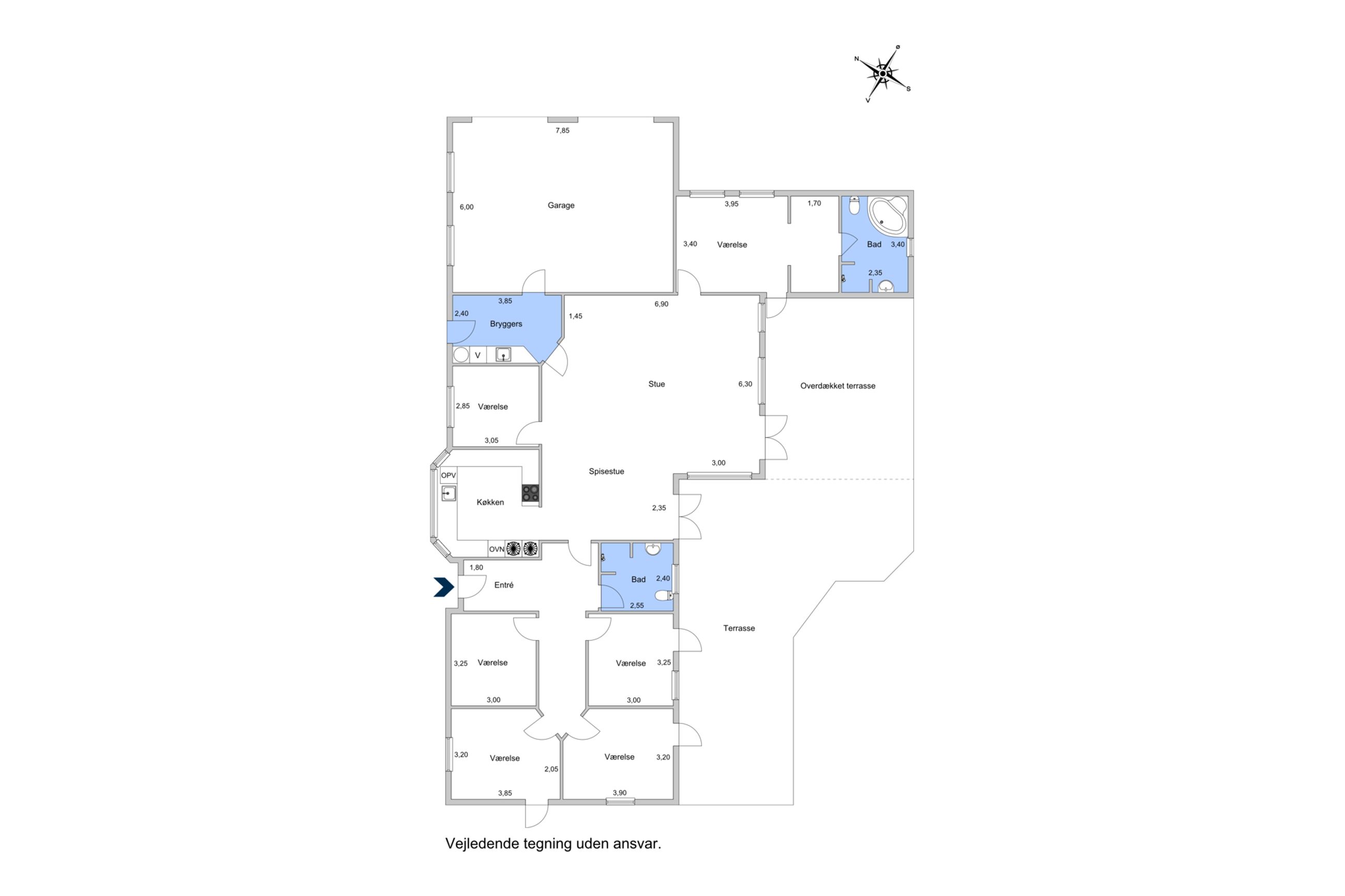 Pærevej 19, Kirke Hyllinge - Plantegning
