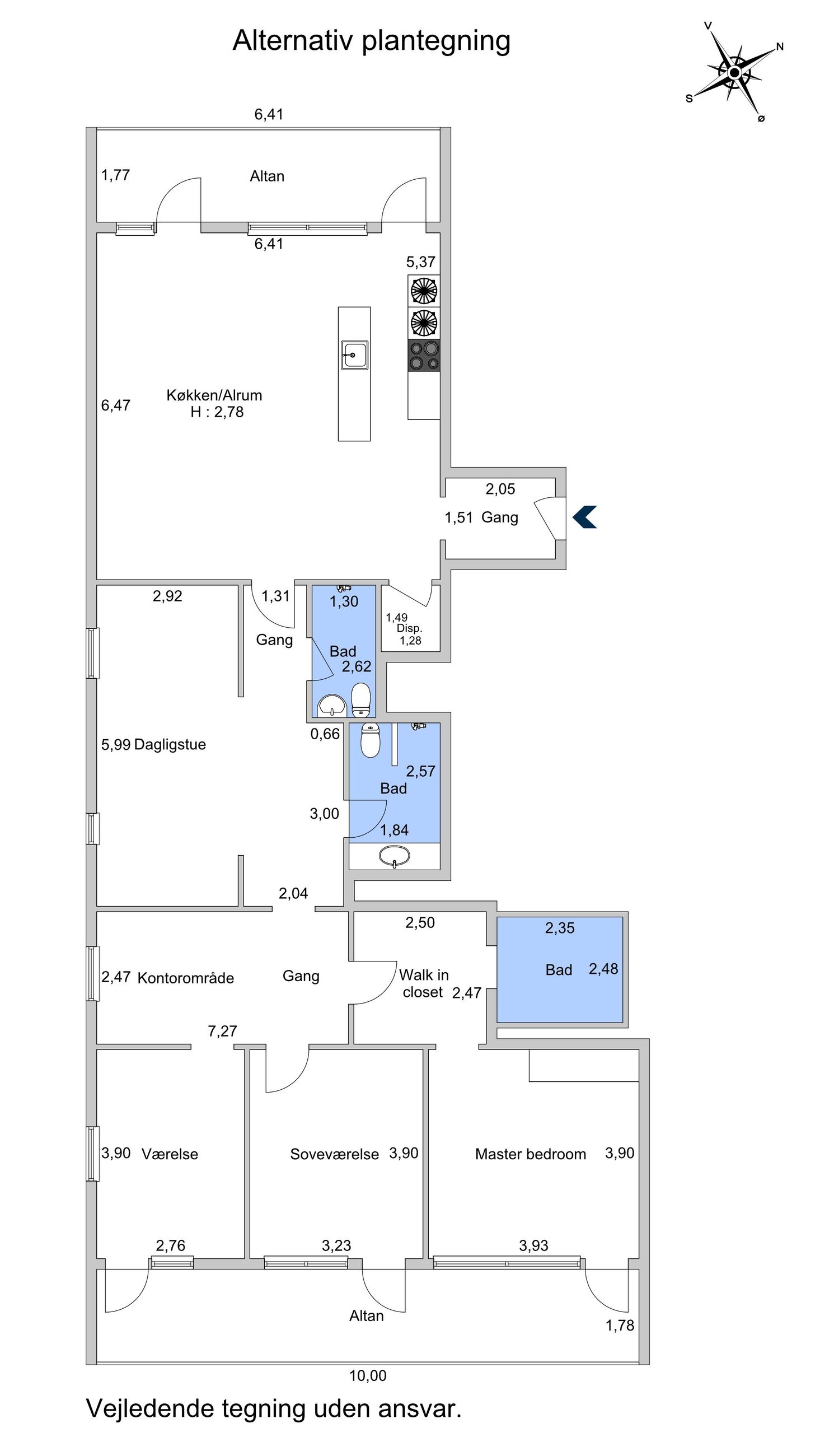 Papirøen 51, 5. 1, København K - Plantegning