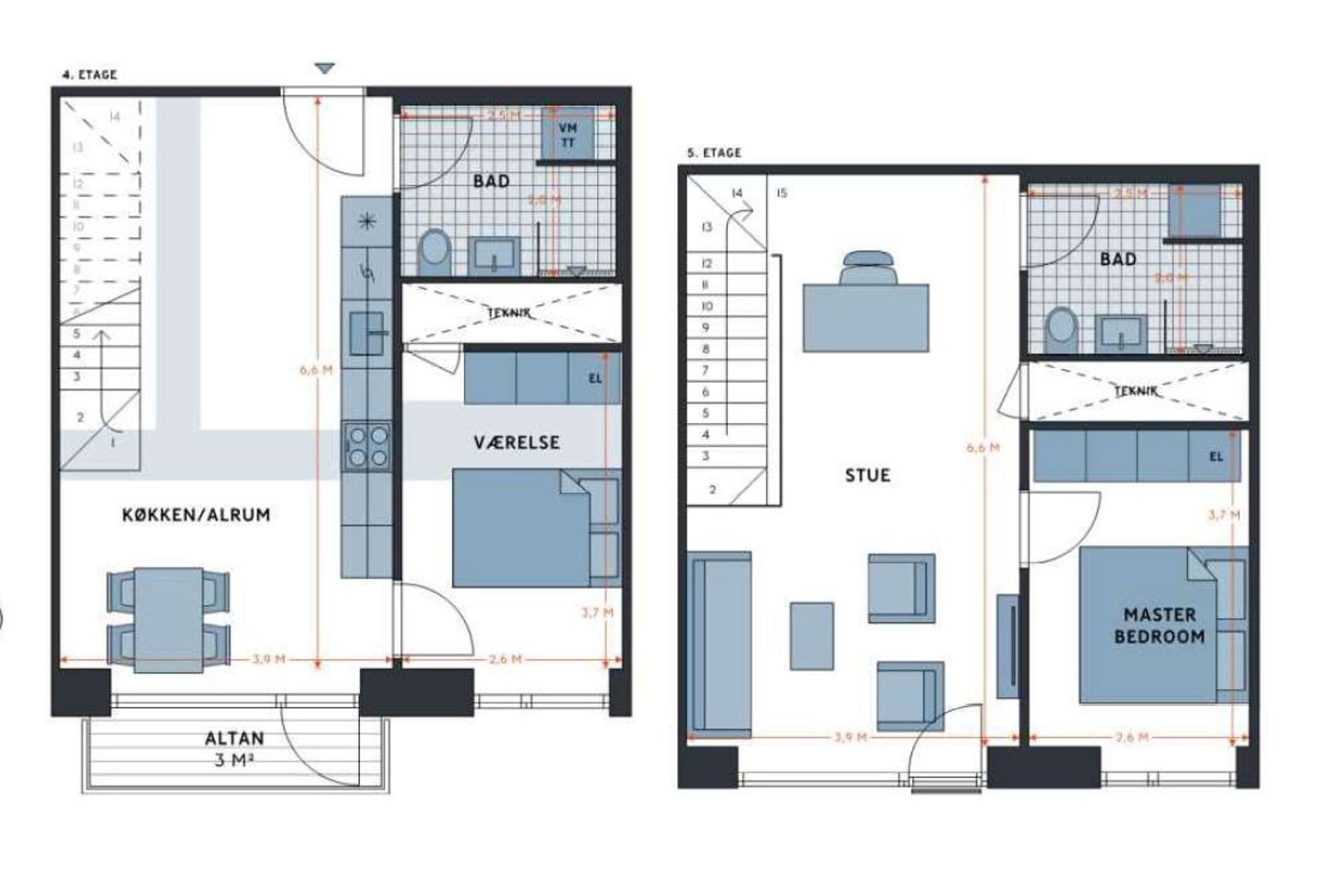 Lagergade 58, 4. th, København V - Plantegning