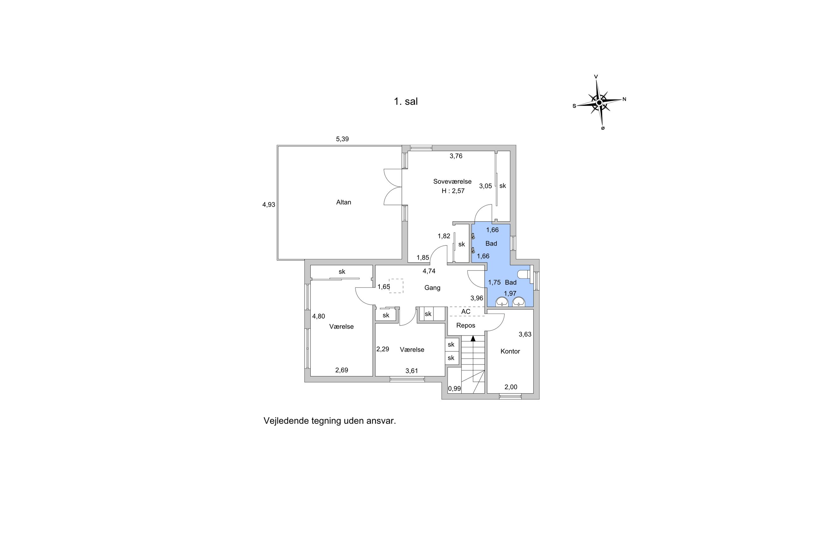 Emiliekildevej 46, Klampenborg - Plantegning