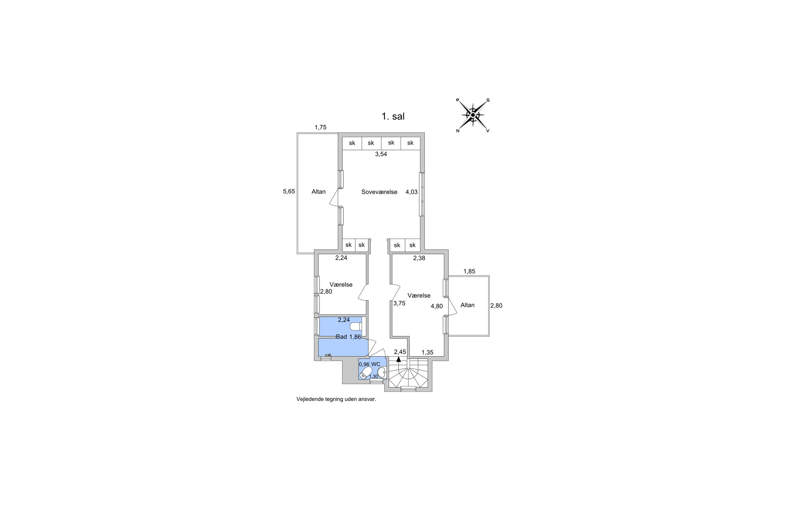 Krogebakke 6A, Ålsgårde - Plantegning