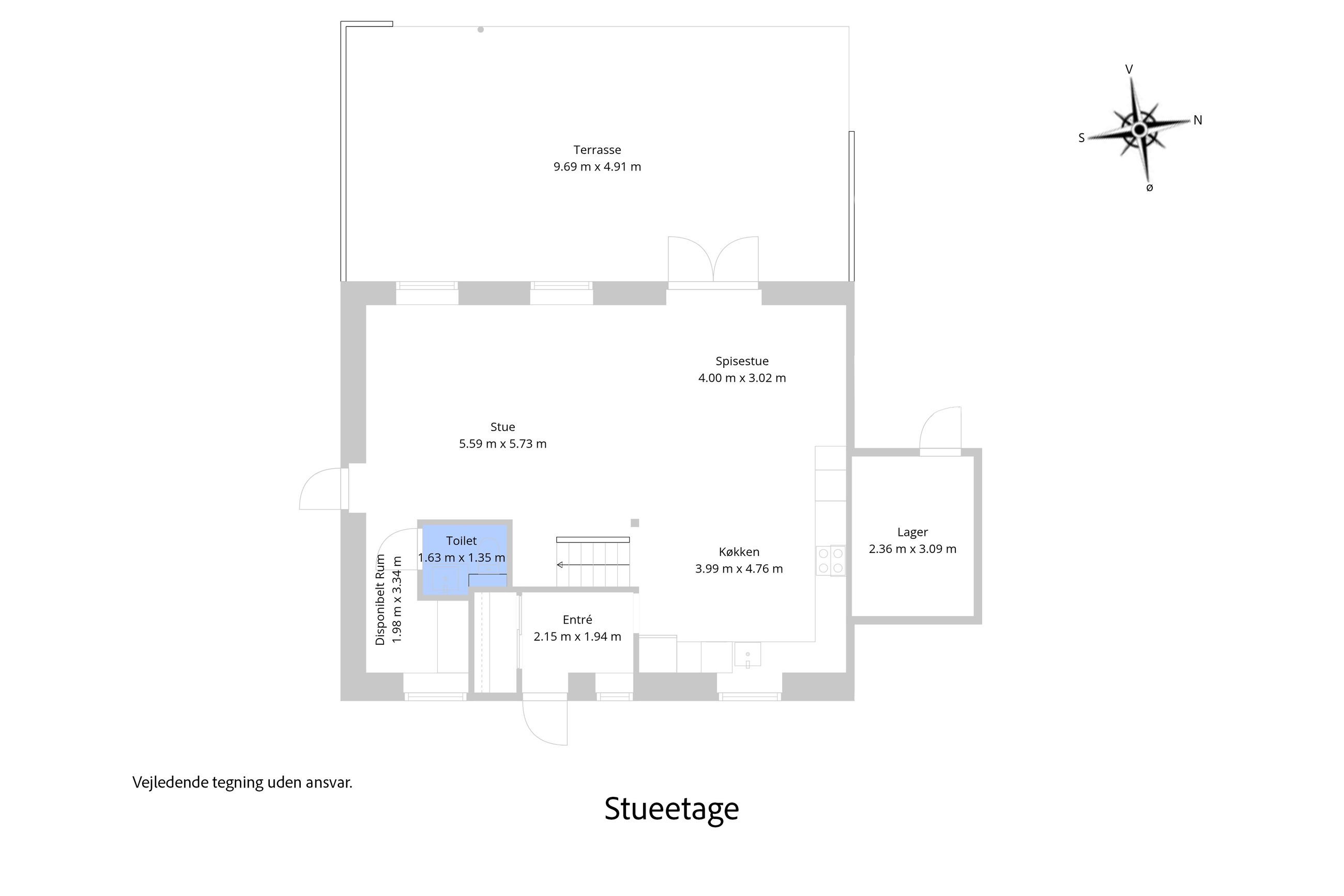 Valnøddevej 1, Horneby, Hornbæk - Plantegning
