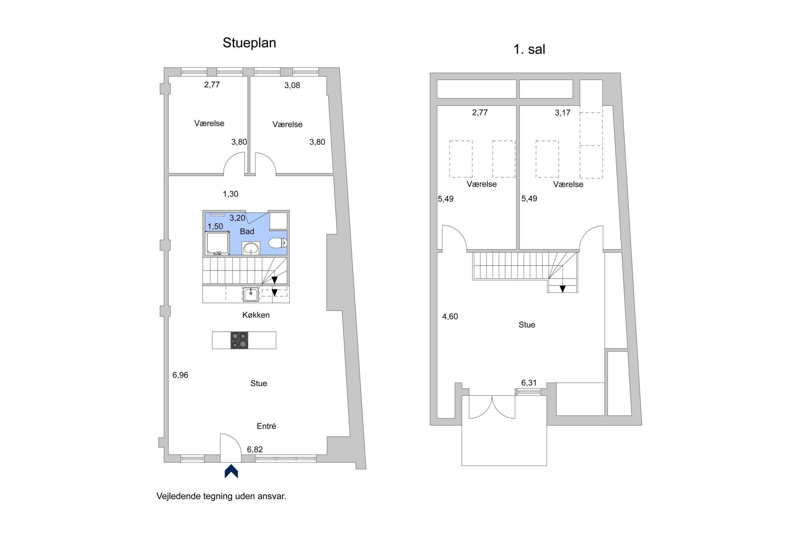 Hovedgaden 45, 2. 3, Hørsholm - Plantegning