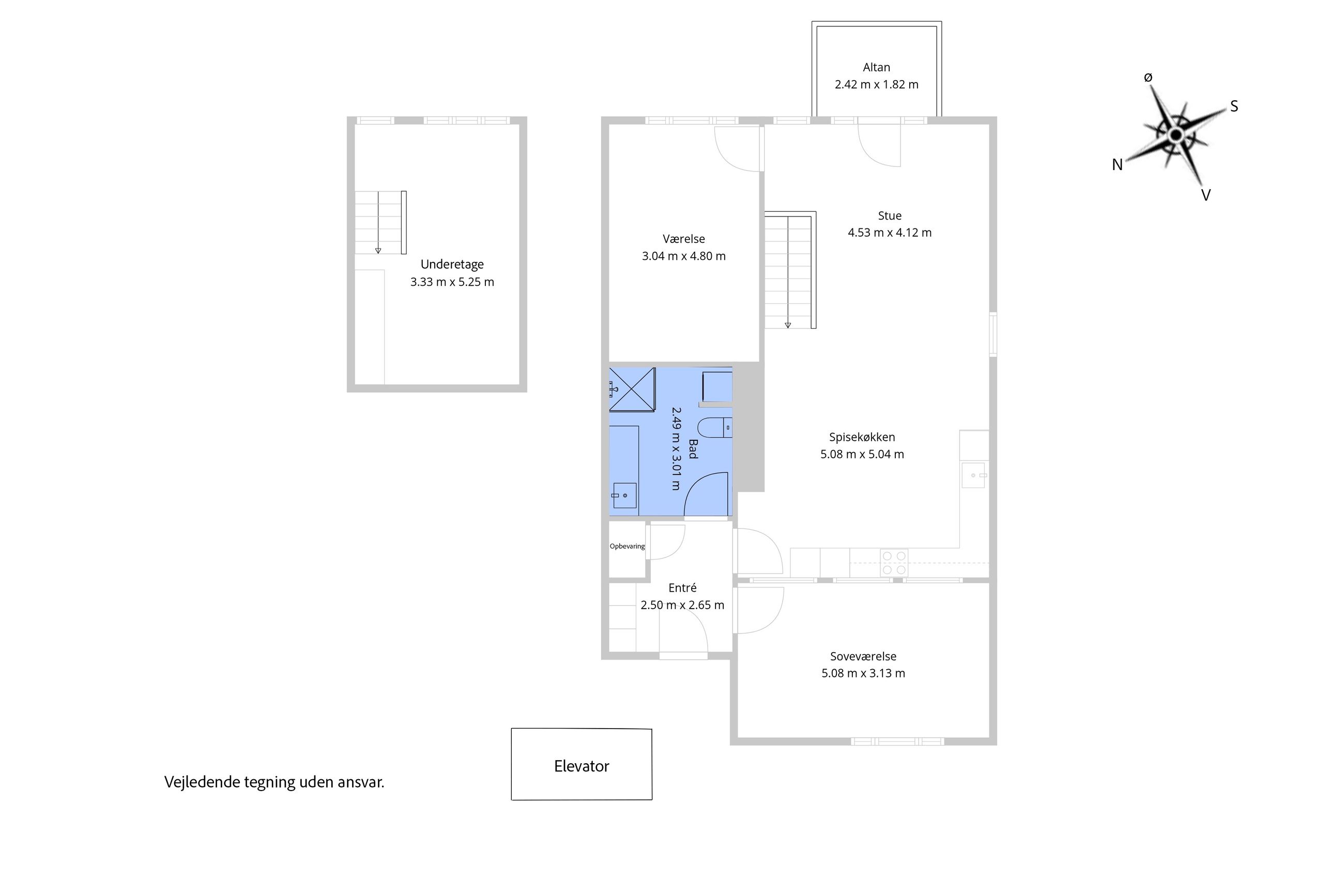 Vodroffsvej 26, st. th, Frederiksberg C - Plantegning