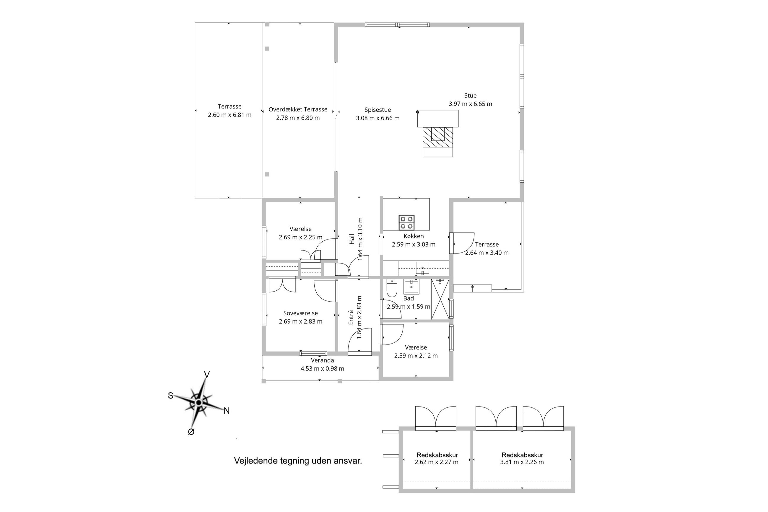 Drosselvej 27, Villingerød, Dronningmølle - Plantegning