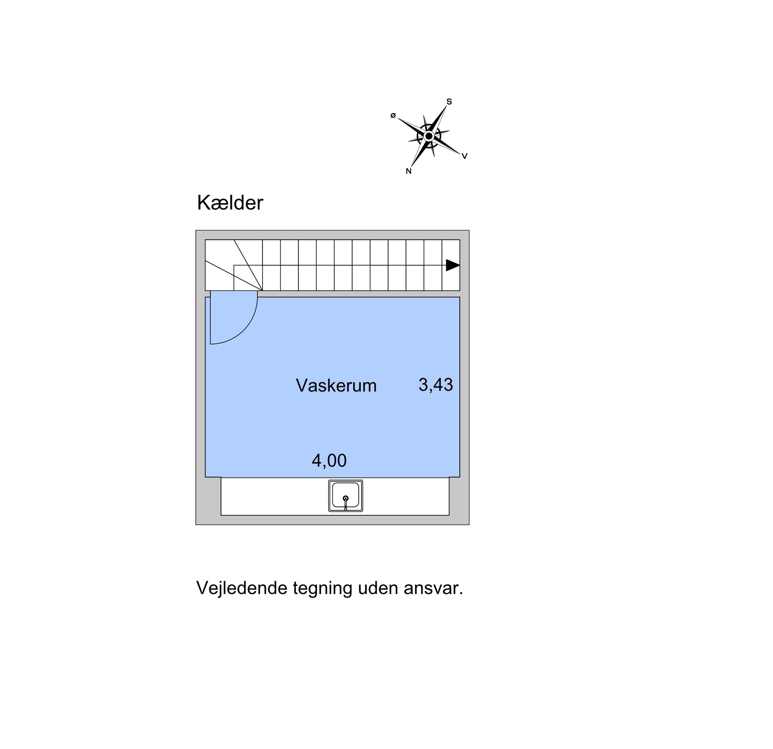 Kronprinsessegade 6B, st. 1, København K - Plantegning