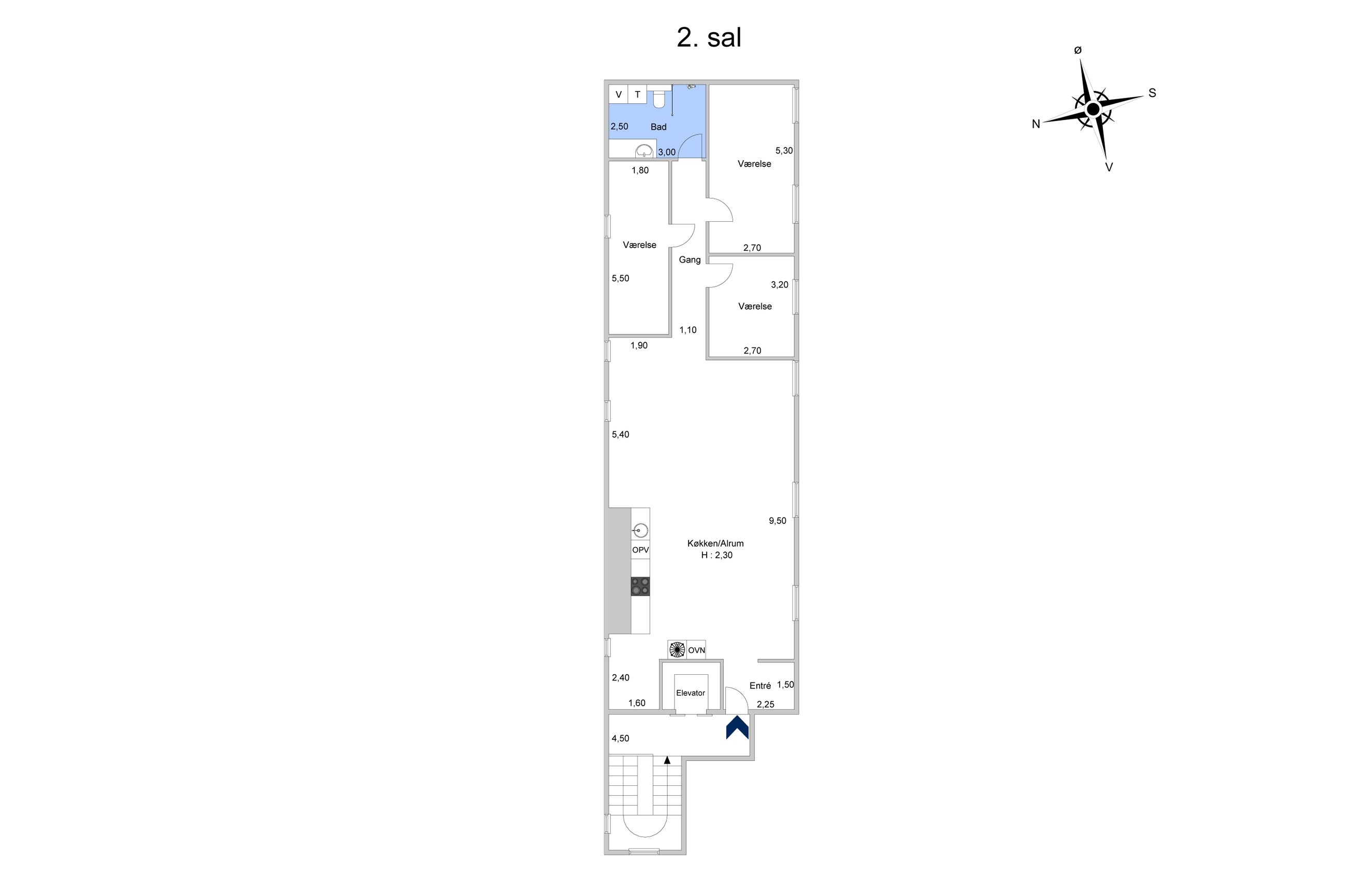 Annebergparken 40B, 2. tv, Nykøbing Sj - Plantegning
