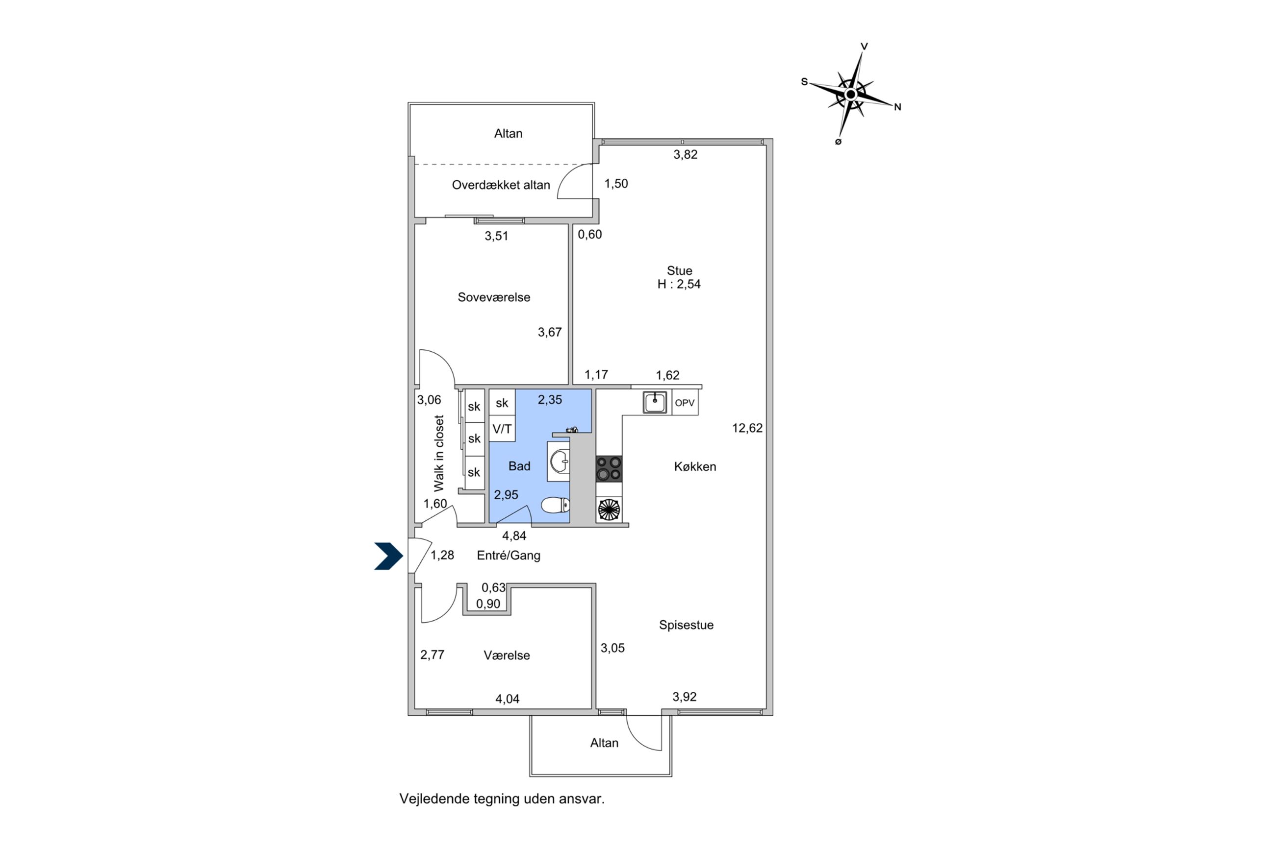Strandvej 41, 1. th, Korsør - Plantegning