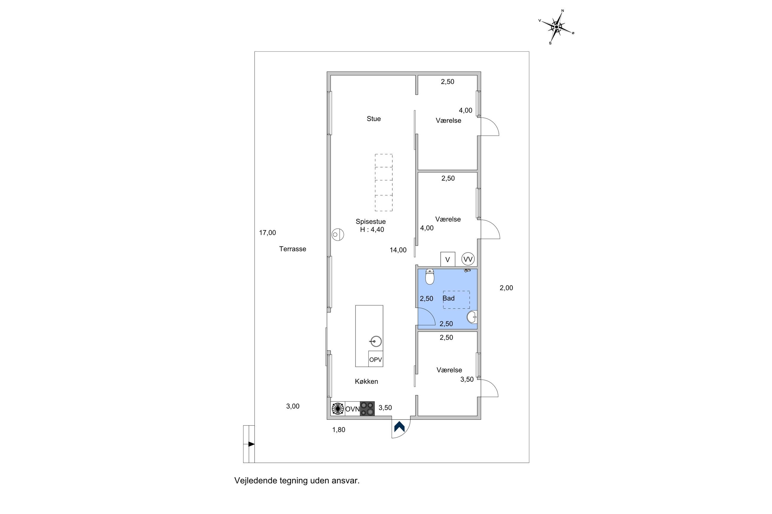 Trekroner Sidevej 6, Gudmindrup Lyng, Højby - Plantegning