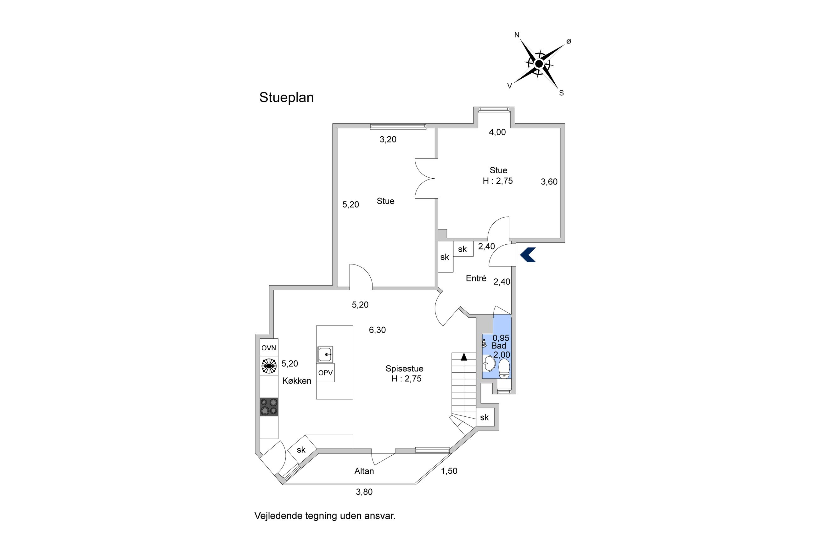 Torvegade 56, 4. tv, København K - Plantegning