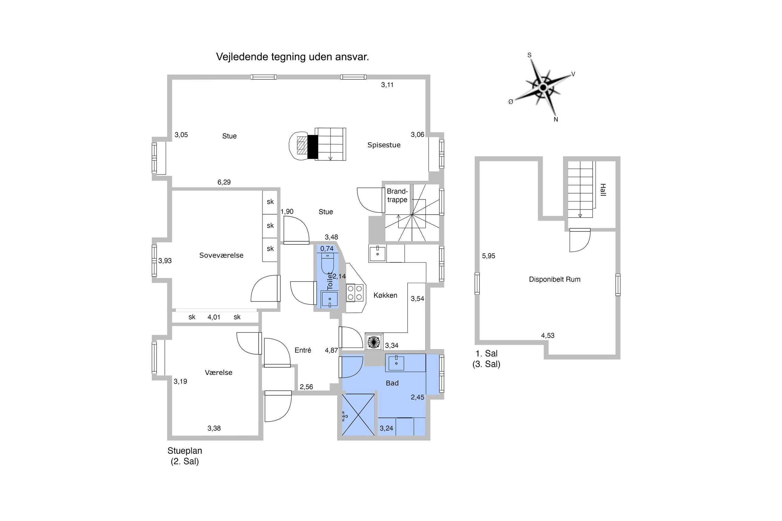 Segelckesvej 4, 2, Frederiksberg - Plantegning