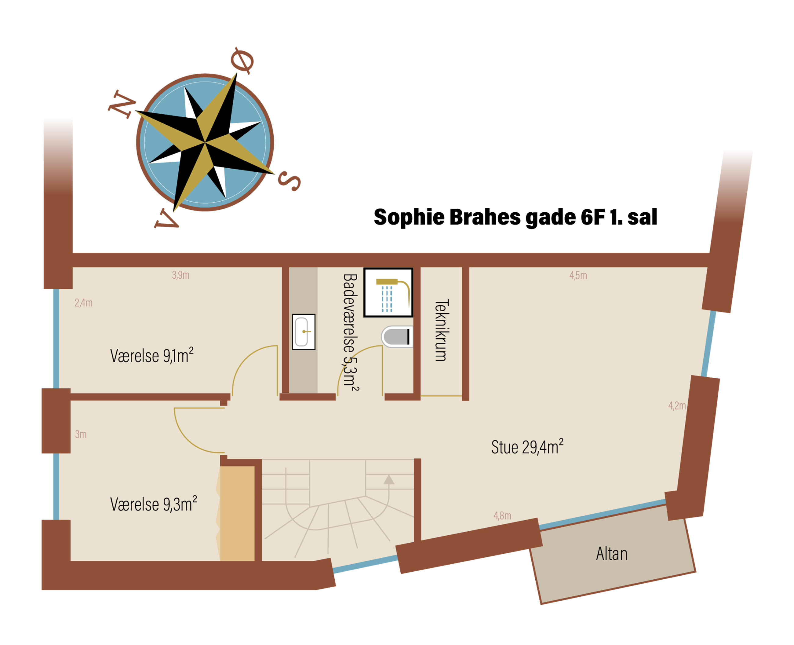 Sophie Brahes Gade 6F, Helsingør - Plantegning