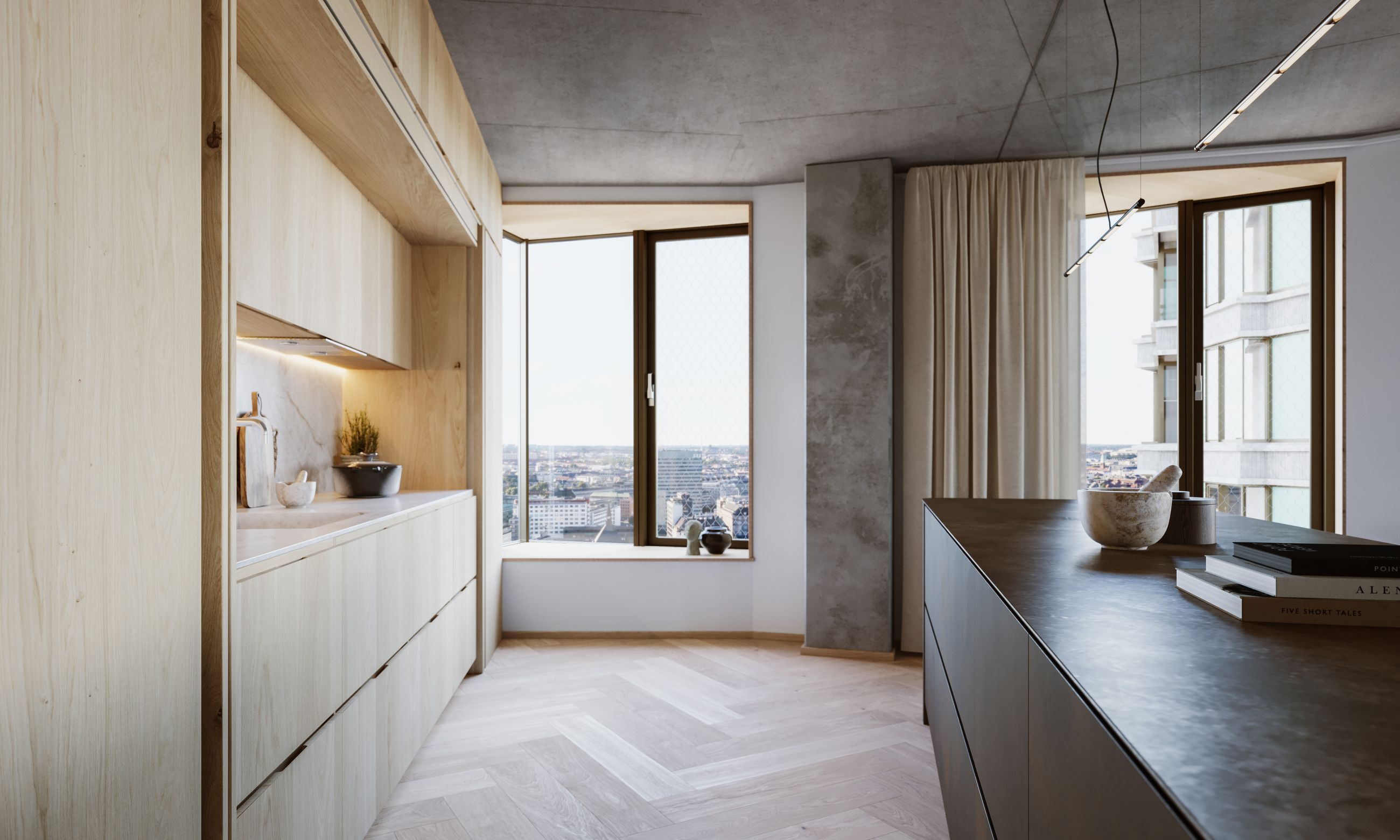 Posten 8, 22. tv, København V - 70075_Postbyen_Penthouse_INT_TypeM_007_KoekkenUdsigt.jpg
